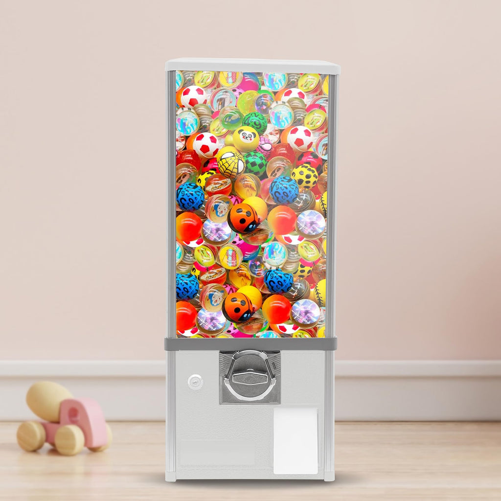 Commercial Candy Vending Machine, 4-Quarter Operated Toy Dispenser with Key Lock, 250-Capacity Capsule Vendor for Arcades Stores, 1.77-1.97in Toys (Black)