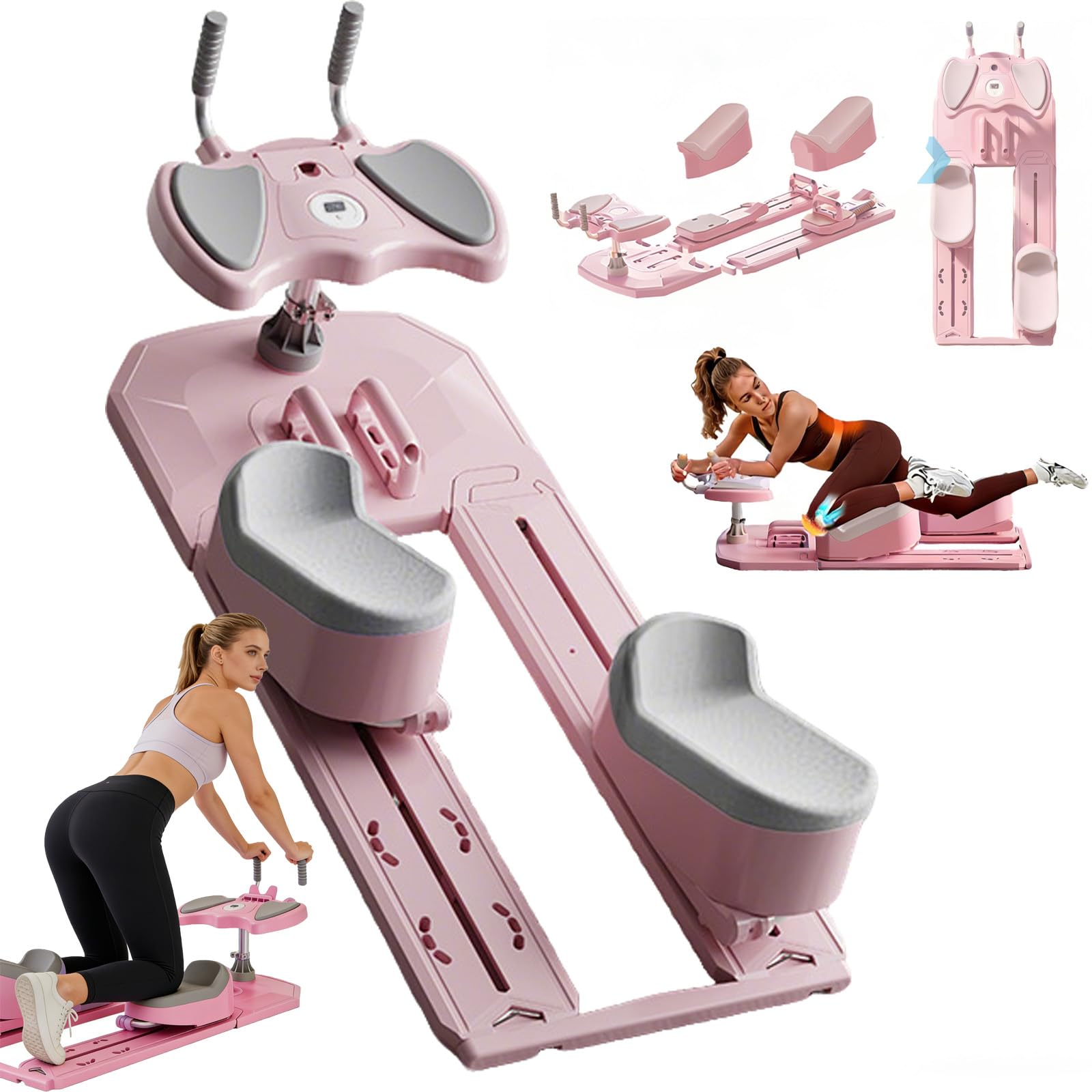 Spine Twist and Stretch Trainer 3-Level Crawling Training Machine for Core Training & Back Pain Relief, 8-in-1 Home Gym Equipment with LED Counter & Resistance Band for Full Body Workout（5-10day）