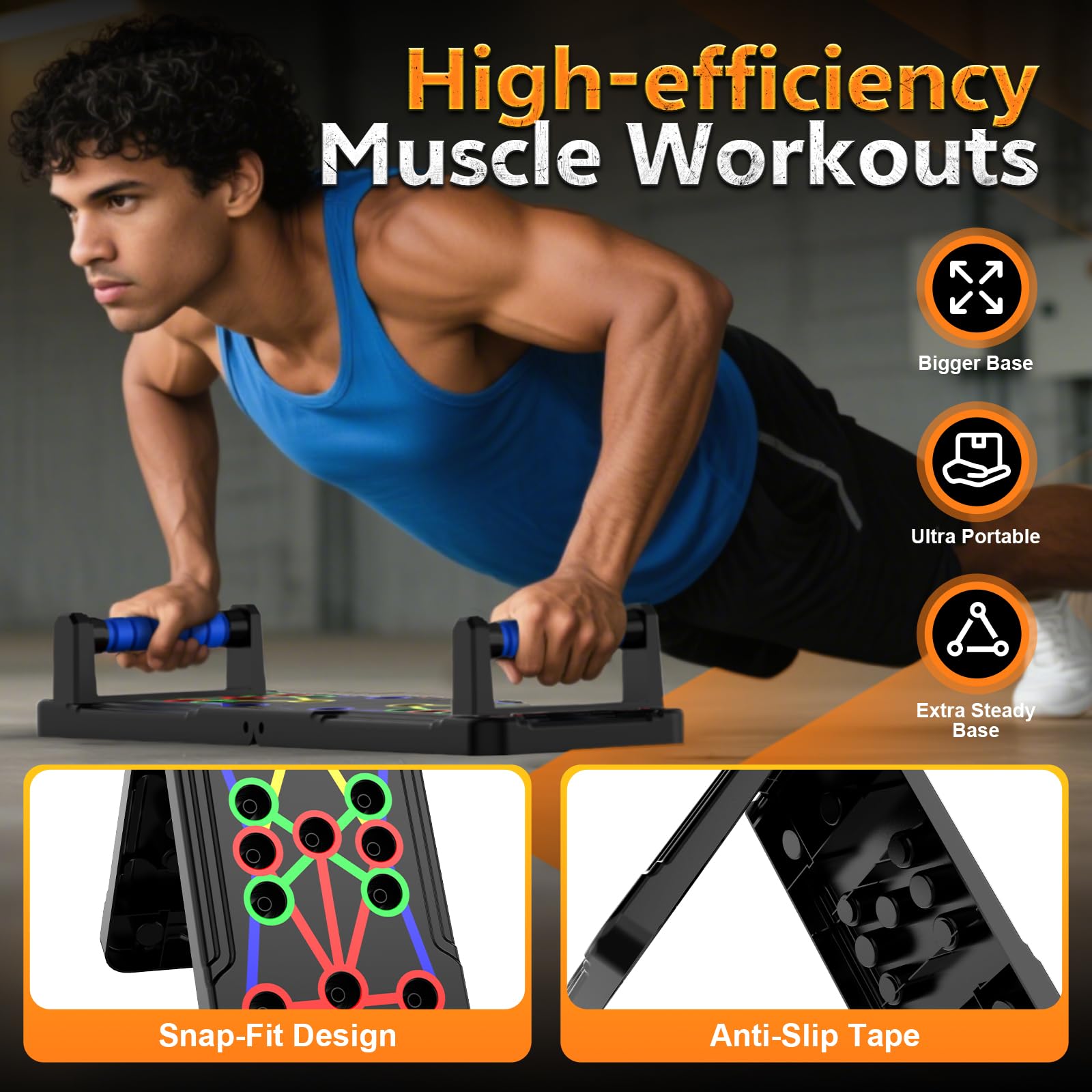 IUT Solid Push Up Board 15 in 1 Home Workout Equipment Multi-Functional Pushup Stands System Fitness Floor Chest Muscle Exercise Professional Equipment Burn Fat