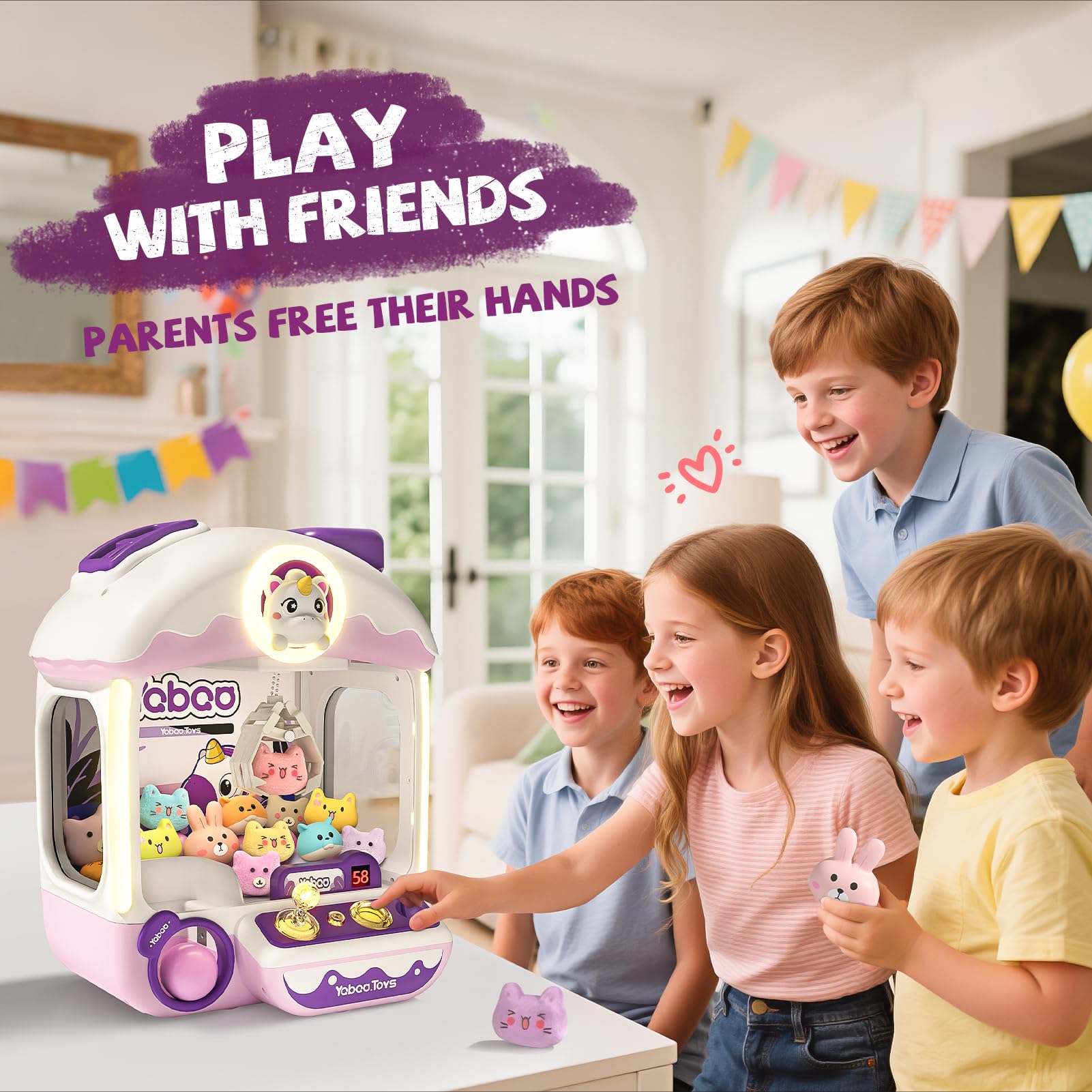64 PCS Large Claw Machine for Kids Dinosaur,Vending Machine Toys for Boys 5 6 7 8 Year Old,Candy and Prize Electronic Dispenser Game Ages 5-7 6-8,Birthday Gift for 3 4 5 6 Year Old Boy Girl