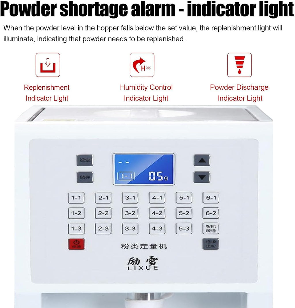 Commercial Automatic Powder Dispenser Machine – Powdered Creamer Dispenser & Fruit Powder Machine, 17 Memory Buttons for Coffee Shop, Milktea Shop