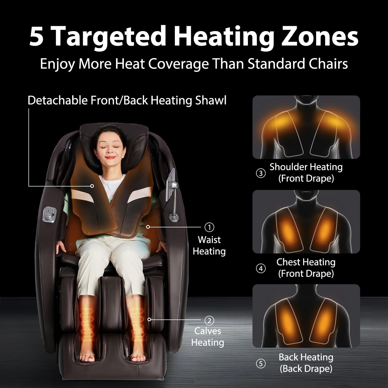 iBooMas Massage Chair Full Body, 6 Massage Intensities Zero Gravity SL-Track Shiatsu Massage Chair with 18 Modes, 42 Airbags, 5 Heating Area, Body Scan, Extendable Footrest, Foot Roller(Brown+Black)