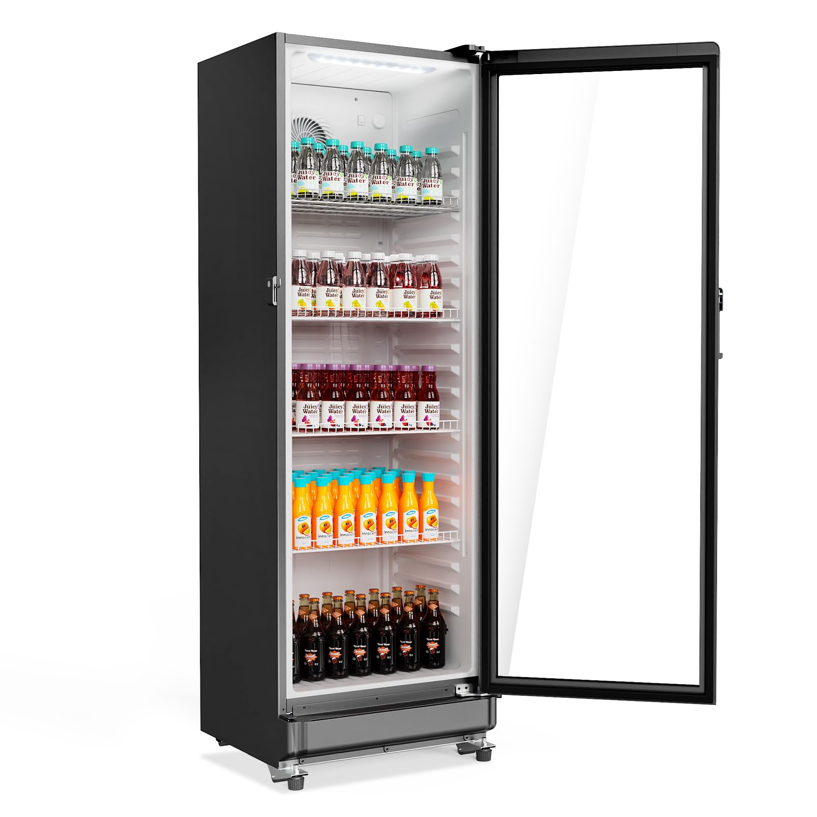 ROVSUN 8 Cu.Ft Commercial Refrigerator Display Refrigerator ETL NSF Certified, Slim Commercial Beverage Cooler Glass Door Merchandiser Drink Fridge w/Adjustable Shelves LED Light for Bar Restaurant