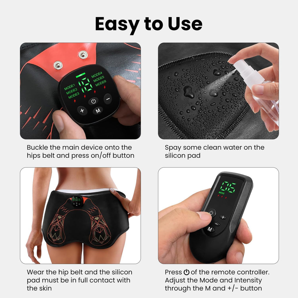 Hip Trainer Glute Muscle Stimulator Belt, Butt Lifting Muscle Toner Machine for Lifting Hips, Home Workout Equipment for Men Women