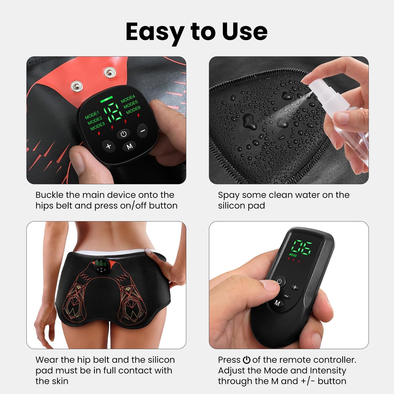 Hip Trainer Glute Muscle Stimulator Belt, Butt Lifting Muscle Toner Machine for Lifting Hips, Home Workout Equipment for Men Women