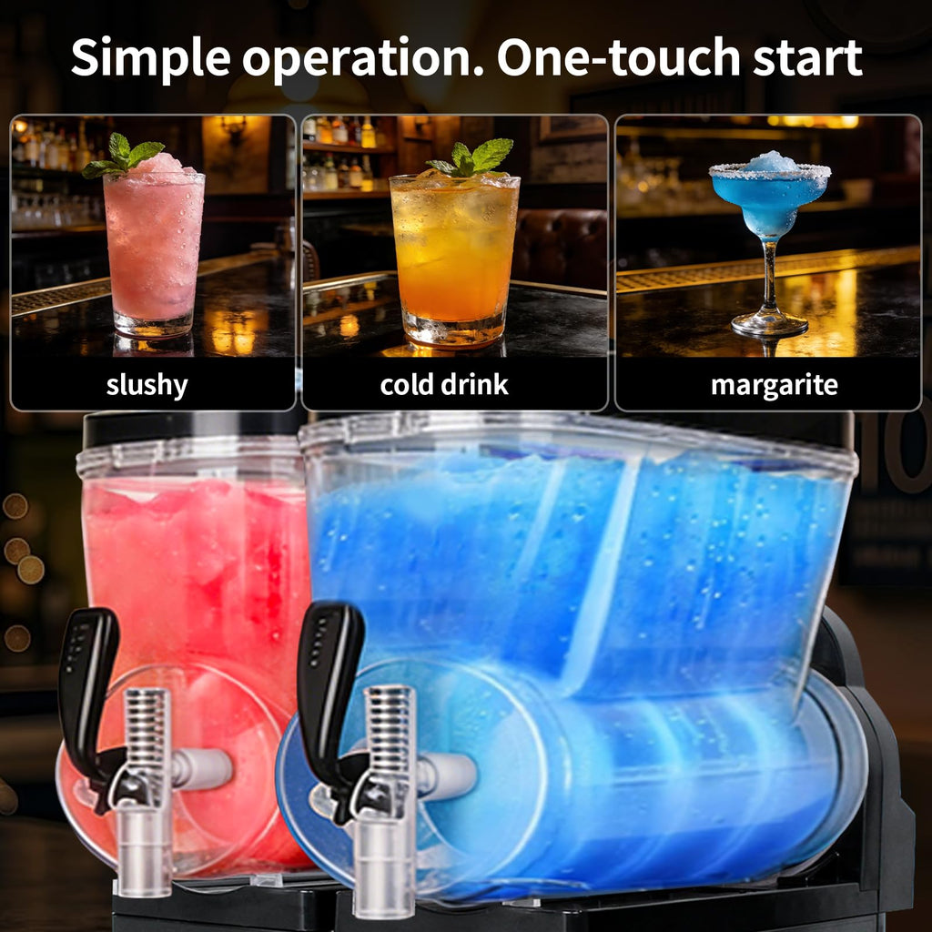 Slushie Machine Commercial 8Gal/30L, Slushy Machine Maker 900W, 2 Mods Margarita Frozen Drink Cocktail Maker for Restaurants, Bars, Cafes, Food Truck