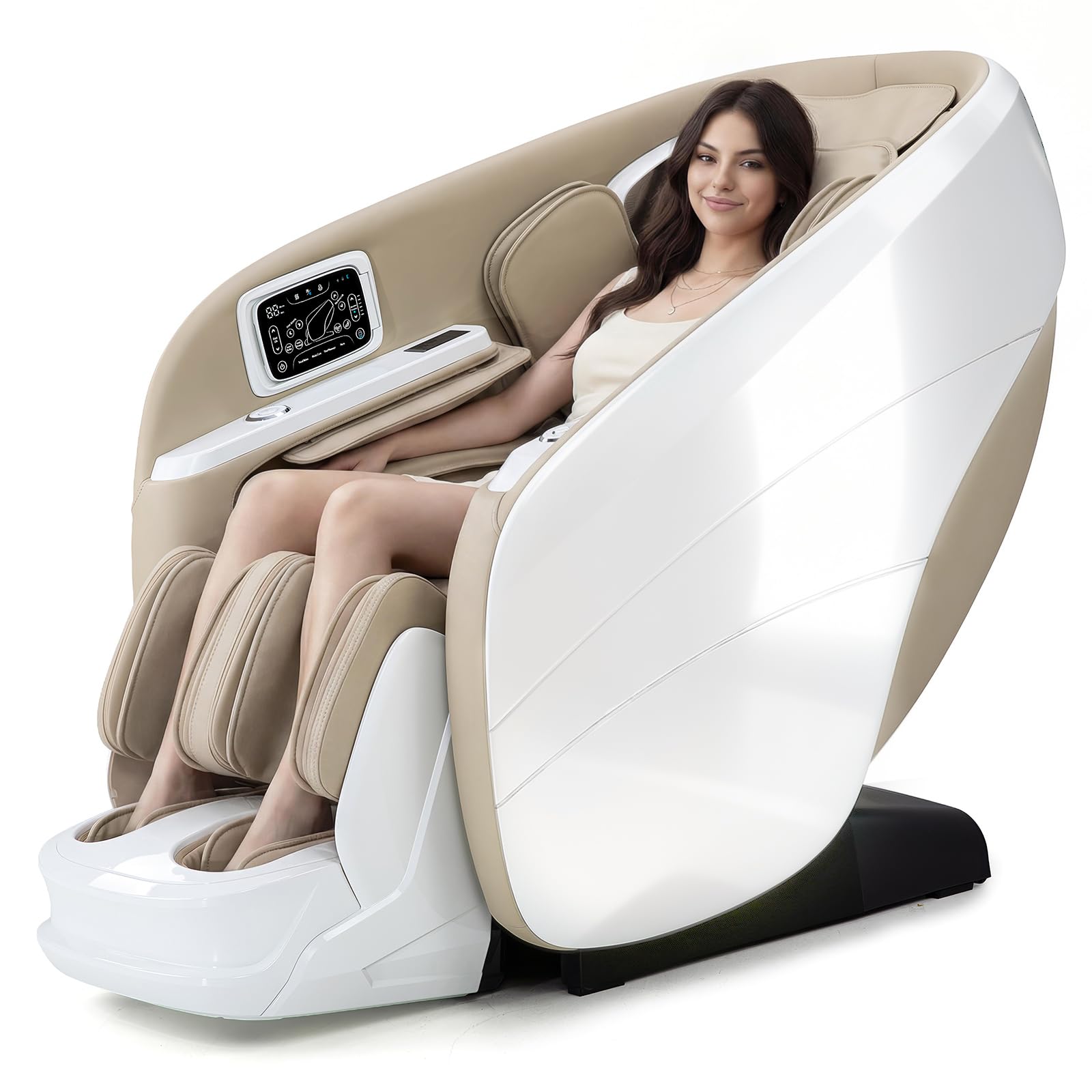 4D Massage Chair Zero Gravity Full Body SL Rail Massage Chair with 20 Auto Programs Built-in Aroma System (Black)