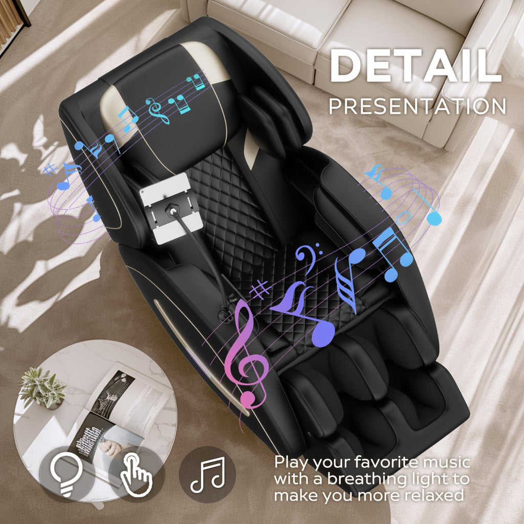 2026 Massage Chair Full Body, Zero Gravity Massage Chair with Auto Modes, Airbag Massage, 6 Fix Point Rollers, Foot Massage, Heating, Touch Screen Controller, Home Massage Chairs