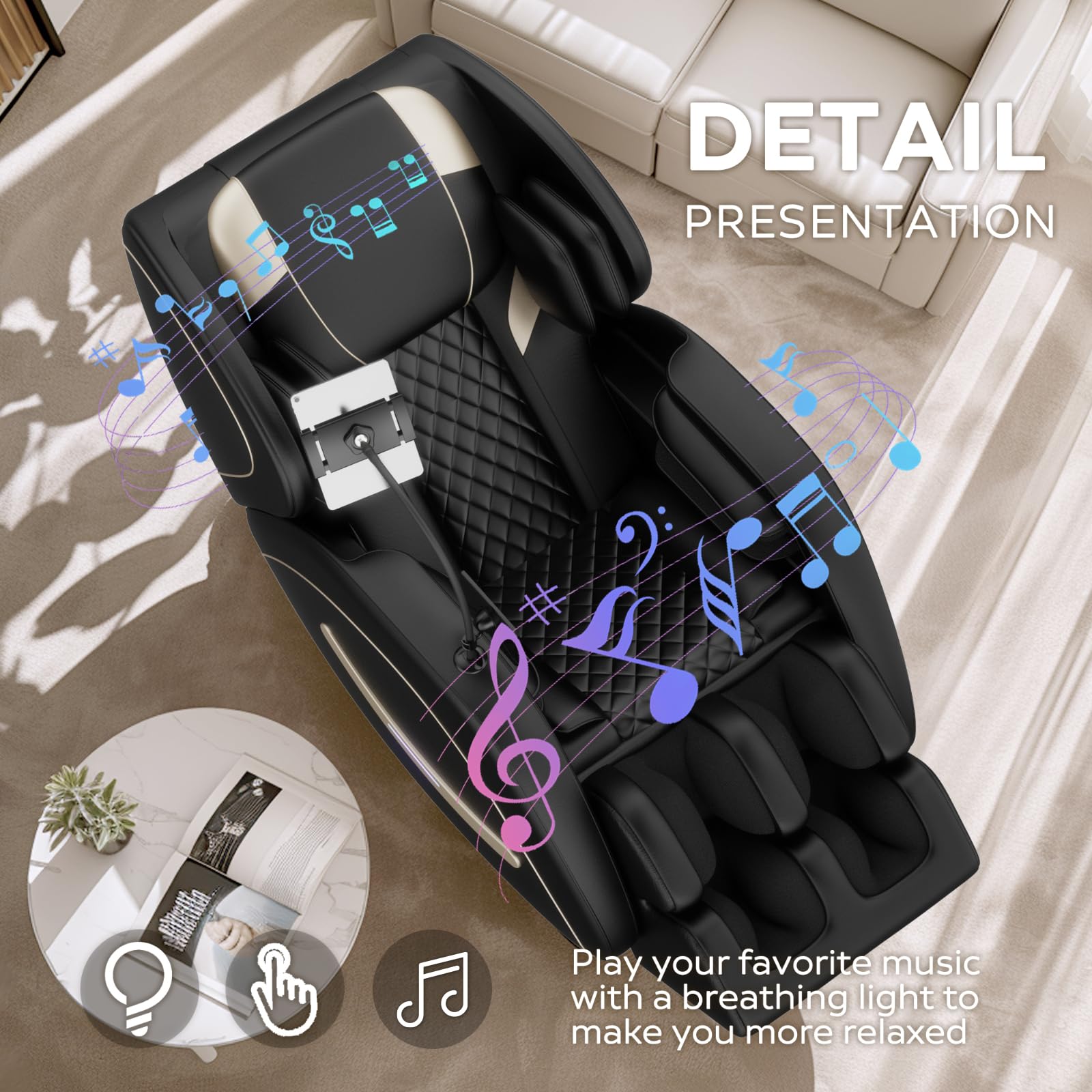 2026 Massage Chair Full Body, Zero Gravity Massage Chair with Auto Modes, Airbag Massage, 6 Fix Point Rollers, Foot Massage, Heating, Touch Screen Controller, Home Massage Chairs