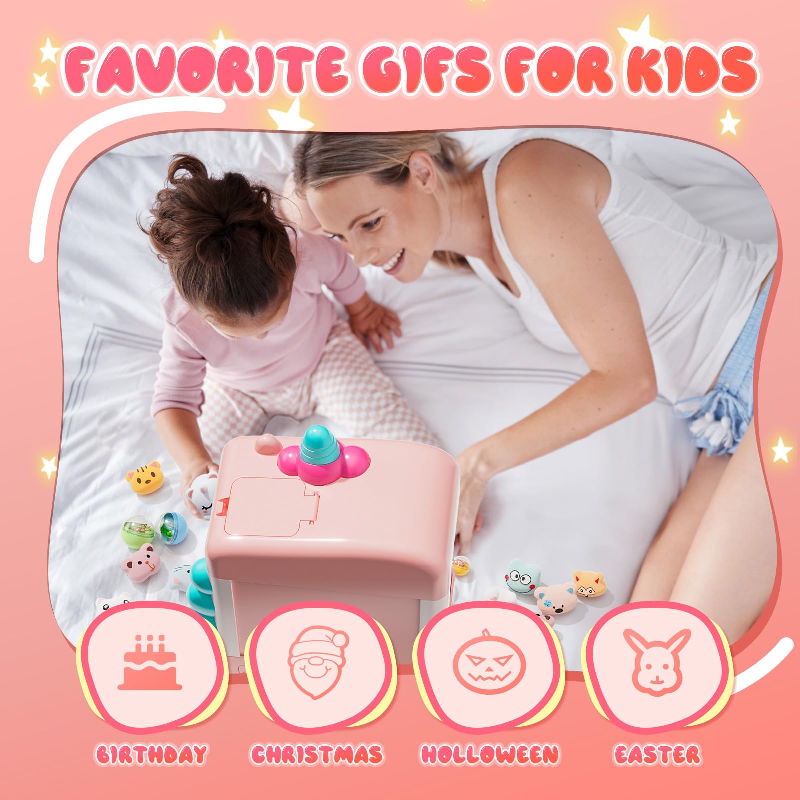 Skirfy Claws Machines for Kids Age 6+, Mini Vending Machines Girls Unicorns Toys with Sound & 20 Mini Plush Toys,Arcades Game Indoor Toy for Home Party Birthday