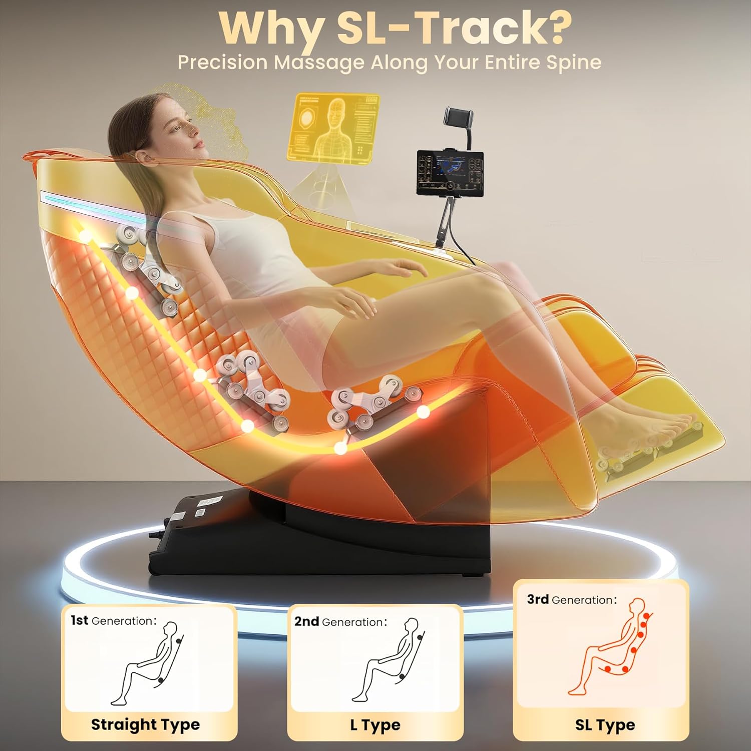 4D Massage Chair Full Body, 55" SL-Track Shiatsu Massage Zero Gravity Recliner Chair W/ Waist & Calves Heat, 18 Modes, 35 Airbags, Body Scan, Calfrest Extension, Foot Rollers, AI & APP Gift for Family