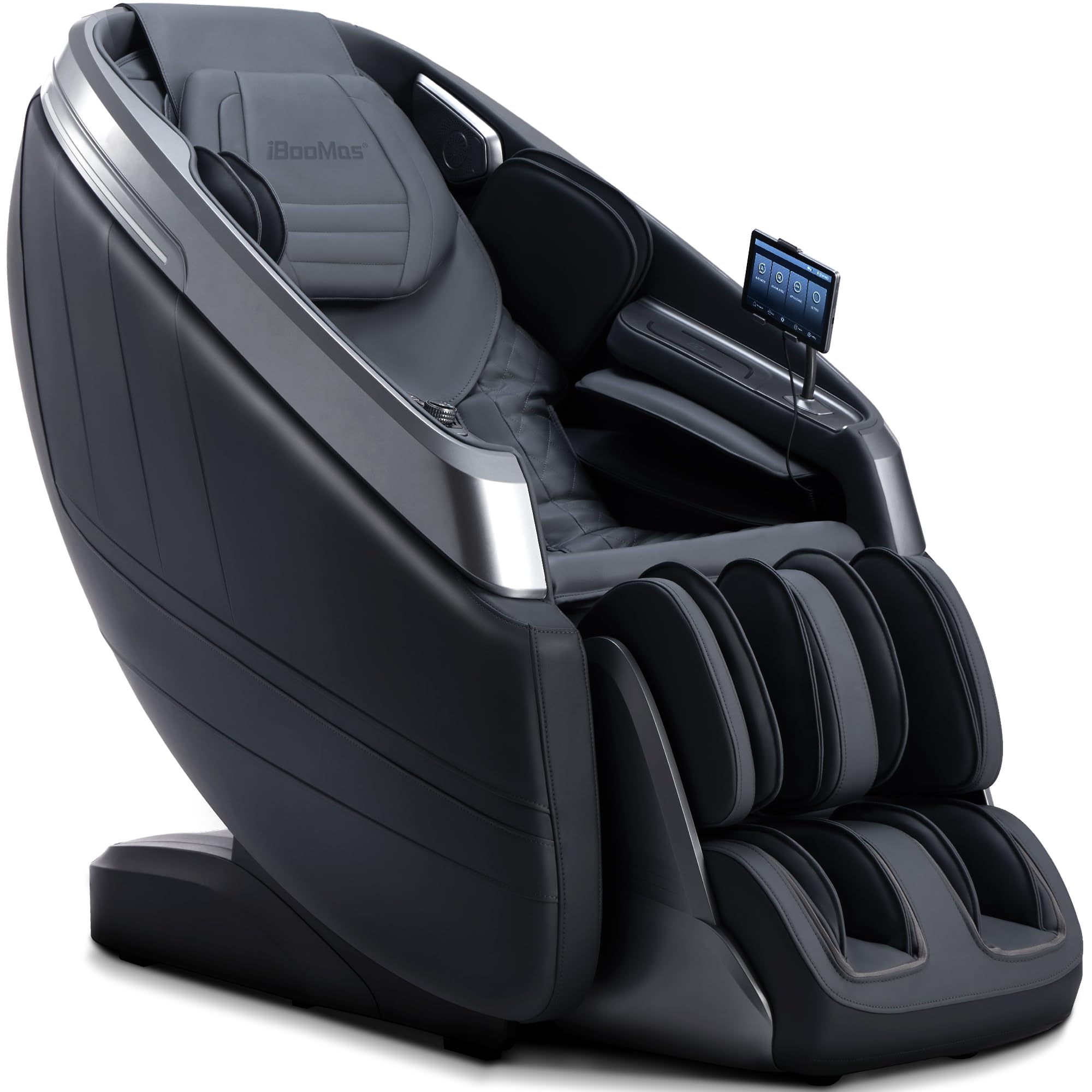 iBooMas True 4D Massage Chair, Deep Tissue Full Body Massage Chair with Adjustable 4D Pressure, AI Body Scan, 55" SL Track, Zero Gravity Recliner, Powered Leg Extension, 3-Level Heat, Black