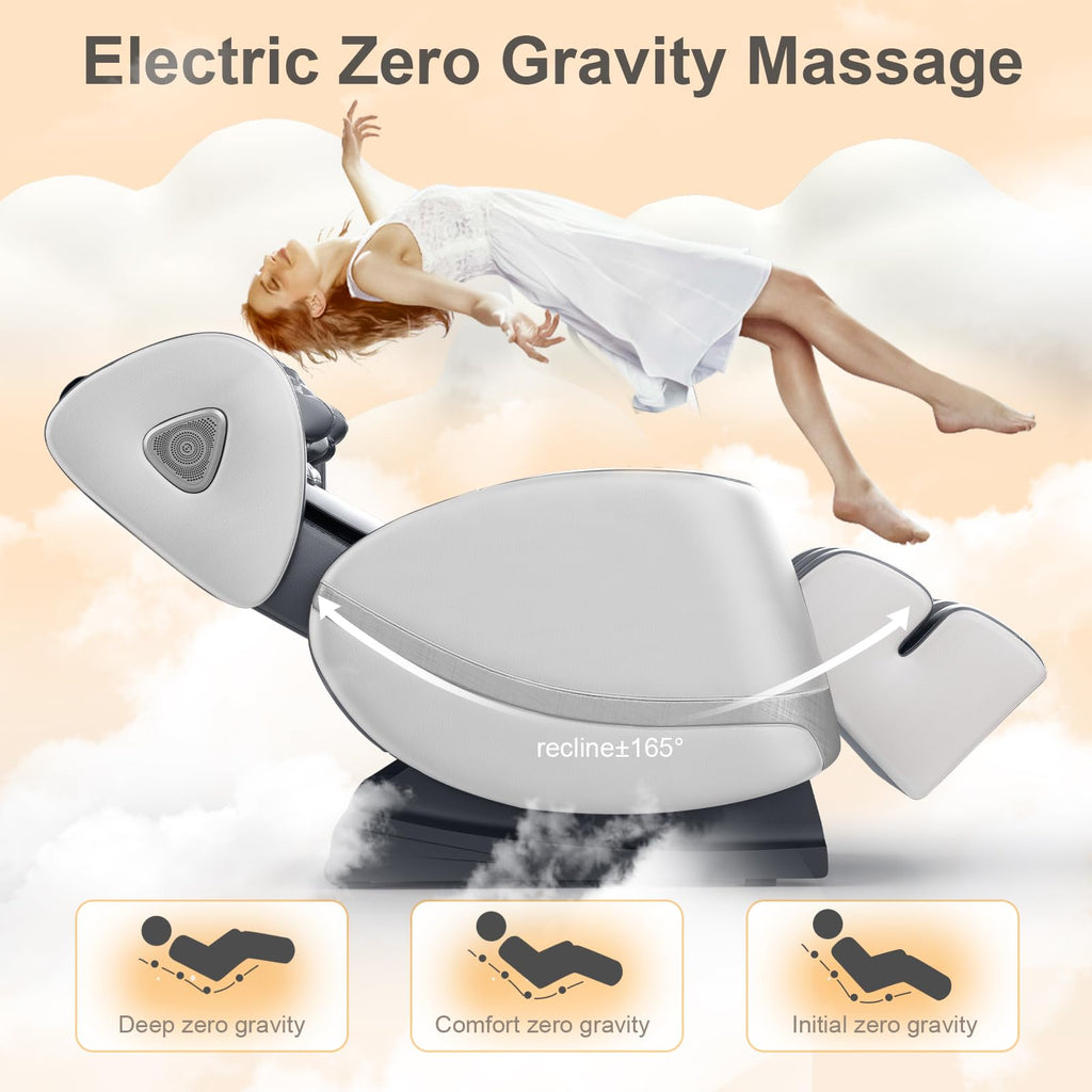 FURNIMAT 2026 Massage Chair Full Body, Zero Gravity Massage Chair with 10 Fix Rollers, Airbags, Heating, Foot Massage, Auto Modes, Bluetooth Speaker, Smart Screen Controller (Advanced Version)