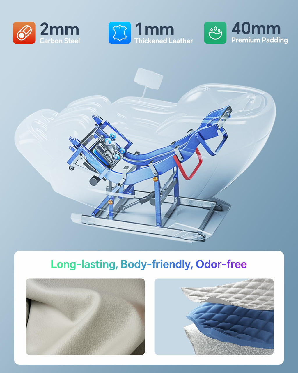 Massage Chair Full Body Zero Gravity, 3D ‌SL-Track Shiatsu Massage with Unique Rocking Sleep Mode, Upgraded Calf & Knee Massage (+11cm) for Tall People, Wireless Charging &Touch Screen,Black