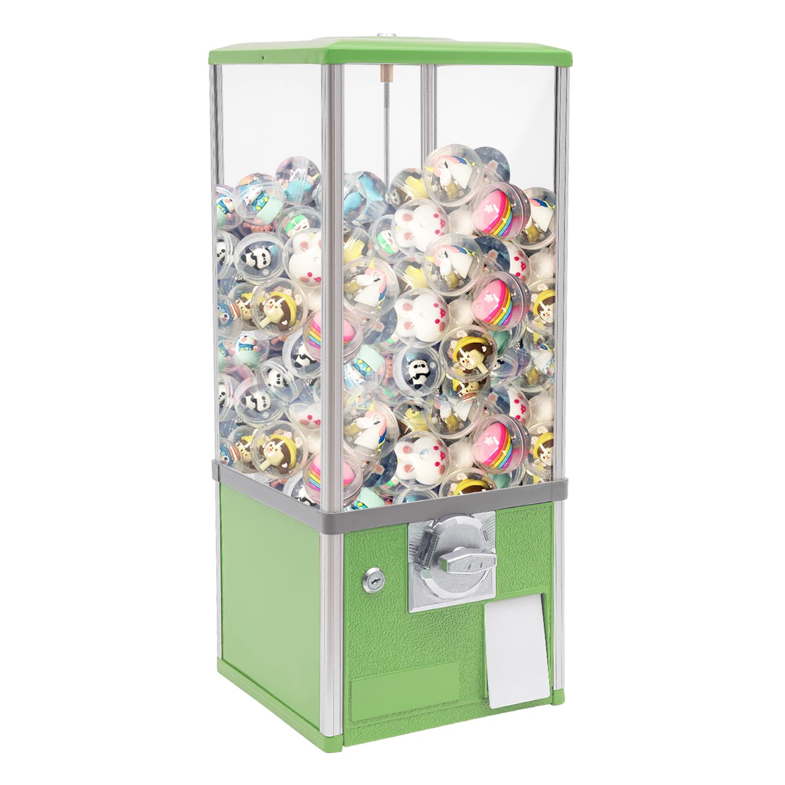 4X 25 Cents Coin Operated Vending Machine, 200pcs 1.77in Toy Capsule Vending Machine Commercial Twister Ball Dispenser 21in Height Rectangle Bubble Gum Machine for Retail Store, Supermarket