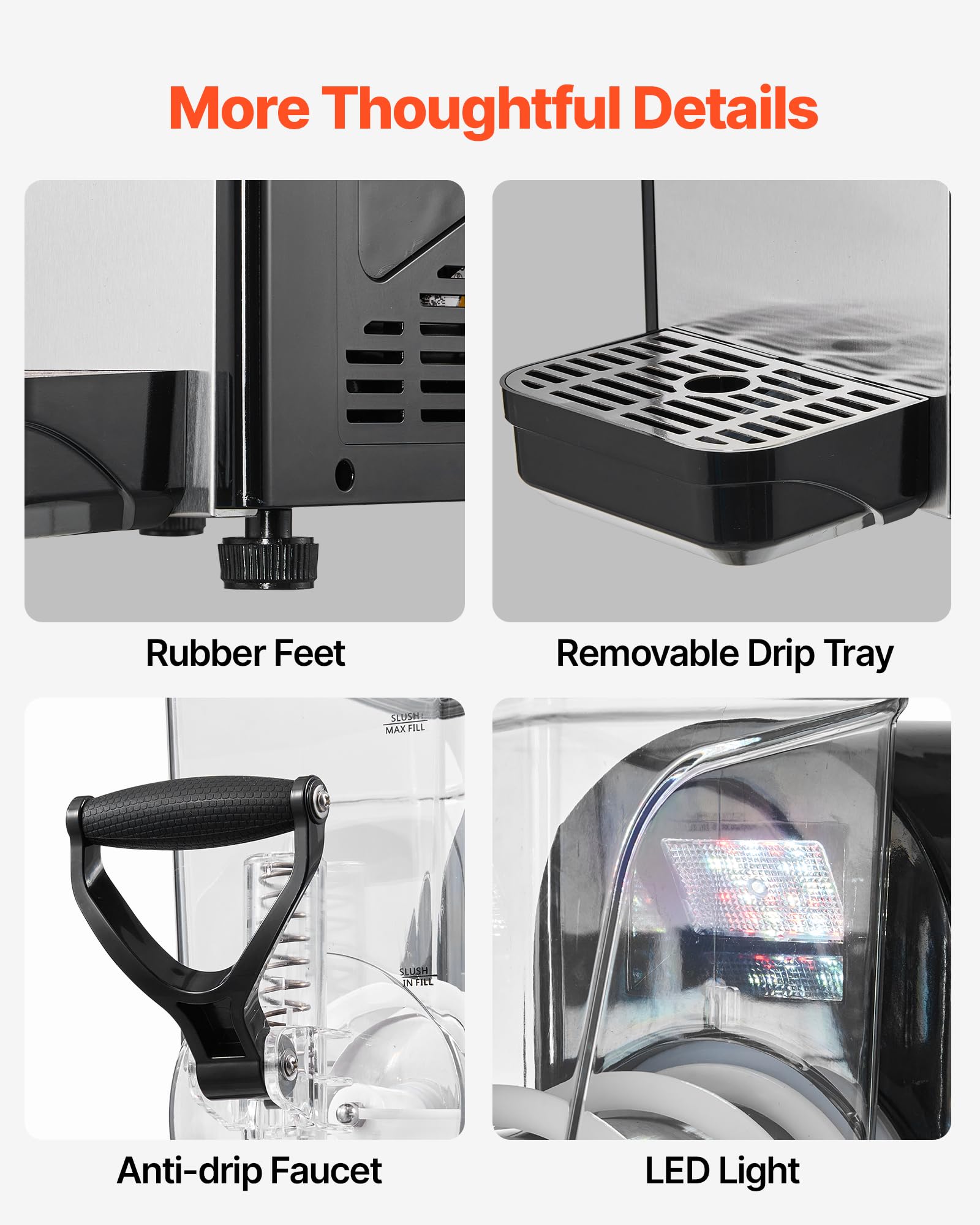 VEVOR Slushie Machine, 6L/1.6Gal Commercial Slushy Maker, Frozen Drink Maker with Self-Cleaning, Margarita Machine for Restaurants Bars Party for Slushie, Margaritas, Milkshake & More
