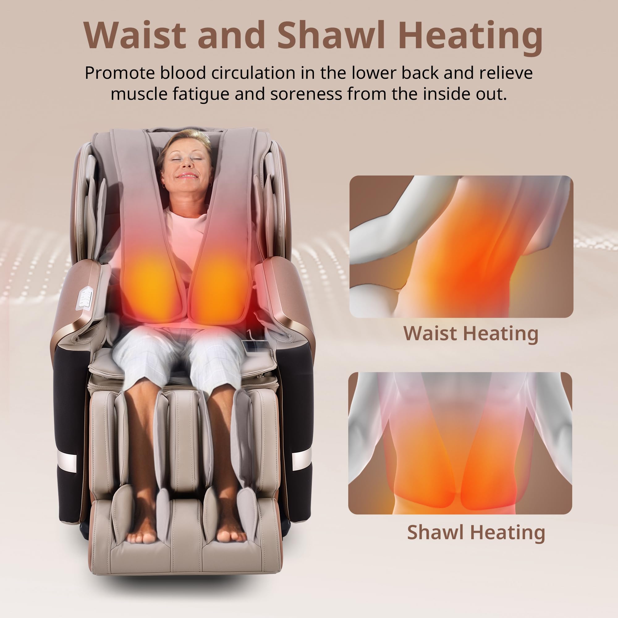 MYNTA 4D Massage Chair, Dual Mechanism 4D+2D Massage Chair Full Body, Waist & Shawl Heating with Extended SL-Track, Foot & Calf Massager, Music Sync with Hi-Fi Bluetooth Speaker
