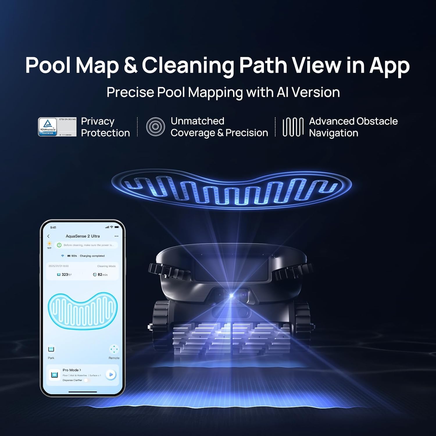 Beatbot Aquasense X Robotic Pool Cleaner with AstroRinse Cleaning Station — Hands-Free Cleaning, AI Vision, All-in-One Cleaning, Smart Navigation, Debris Detection, 23L Debris Bin, Voice Control