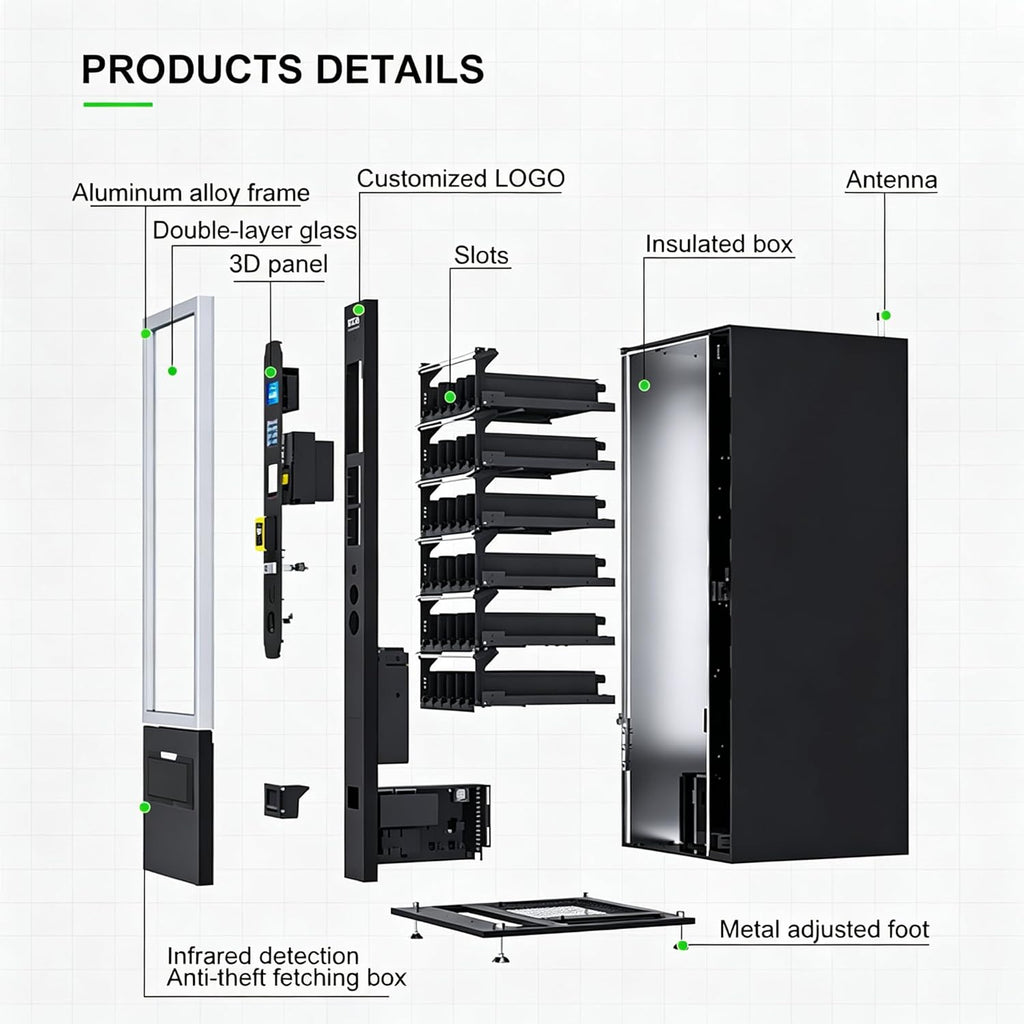 Commercial Combo Vending Machine for Sale, Refrigerated Snack Drink Vending Machine Beverage Dispenser with Card Reader Touch Screen for Airport Hospital School Office