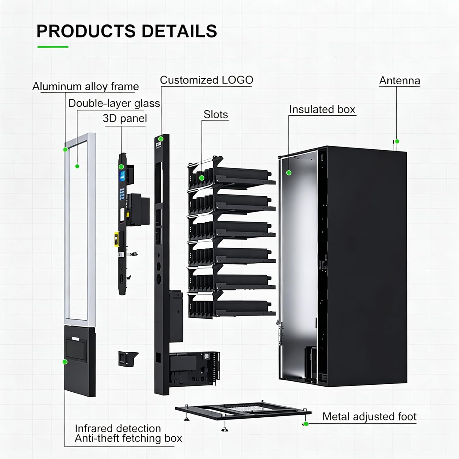 Commercial Combo Vending Machine for Sale, Refrigerated Snack Drink Vending Machine Beverage Dispenser with Card Reader Touch Screen for Airport Hospital School Office