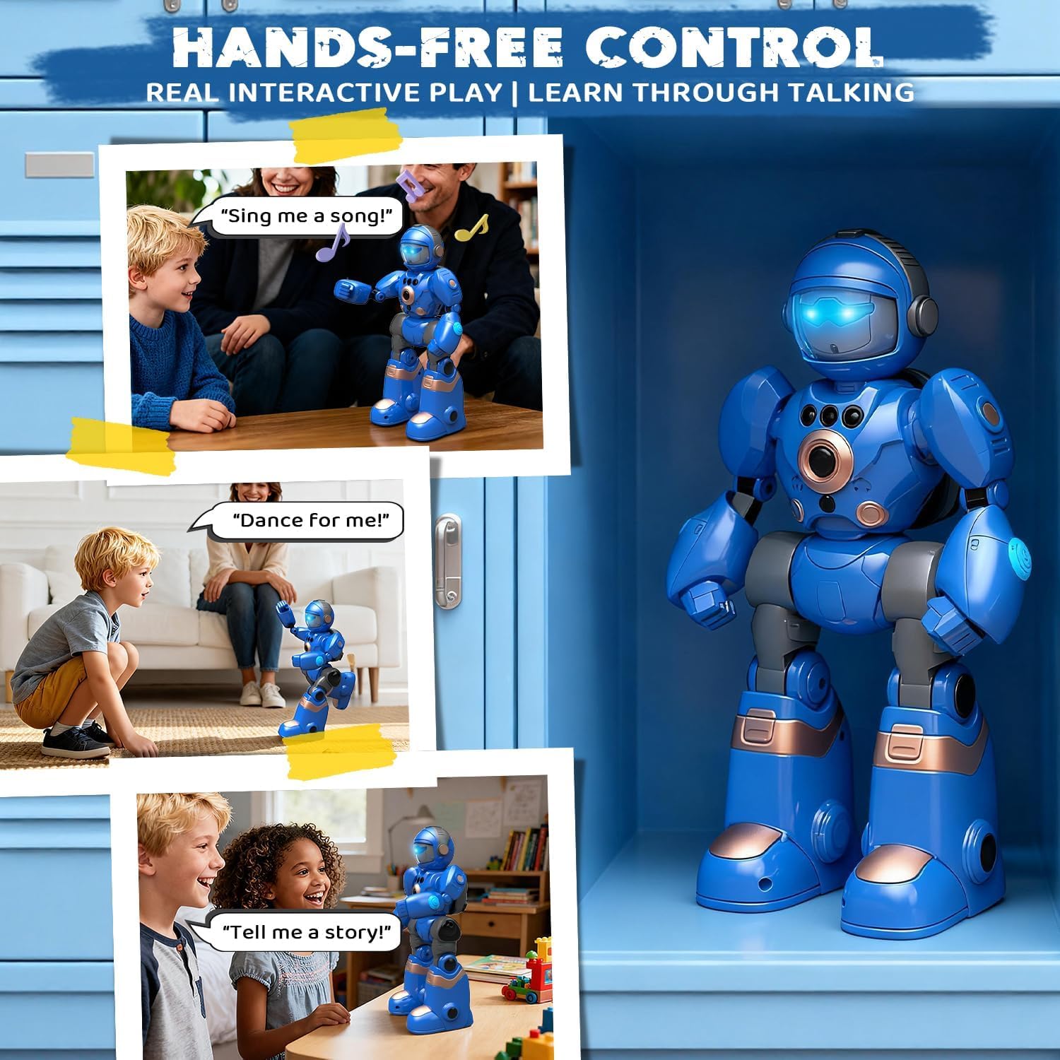 Robot Toys for Kids 3-8: Remote Control Robot with Talking, Programmable, Voice Recording, Singing, Dancing & Gesture Control - Gifts for Smart Kids - RC Interactive Toys for Boys & Girls