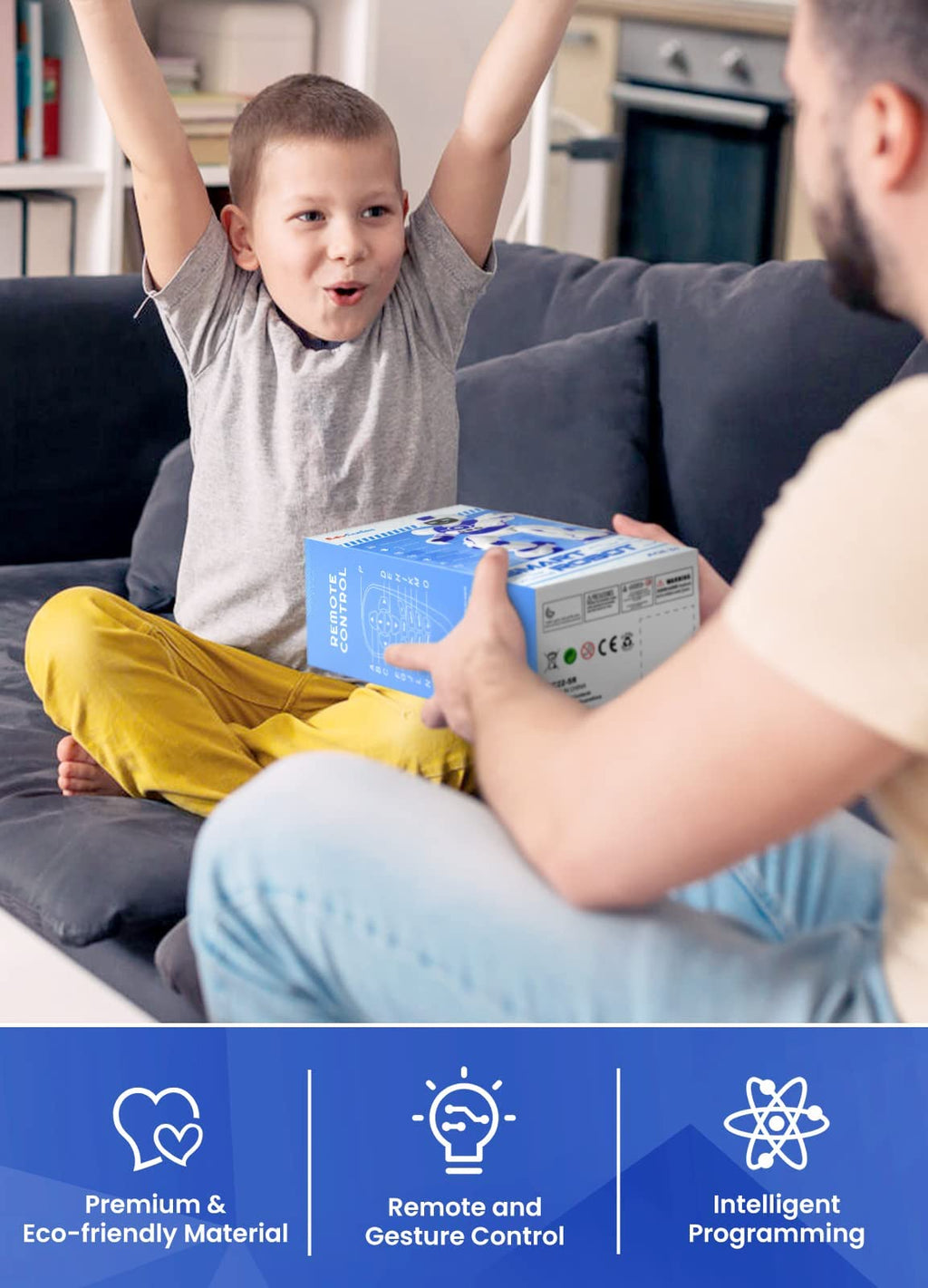 Robot Toys for Kids,Programmable Remote Control Smart Walking Dancing Robot Toy with Gesture & Sensing for Age 4 5 6 7 8 9 10 Year Old Boys for Birthday Present