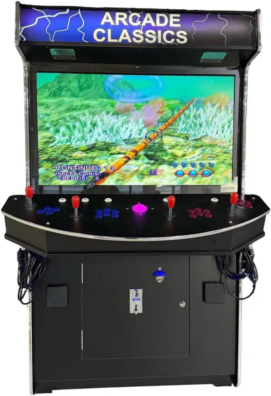 Top Us Video Arcades 4 Player Games 6200 Games 43 inch Screen Black Full Size Commercial Grade Upright Standup Arcade Machine with 2 Game Guns Included
