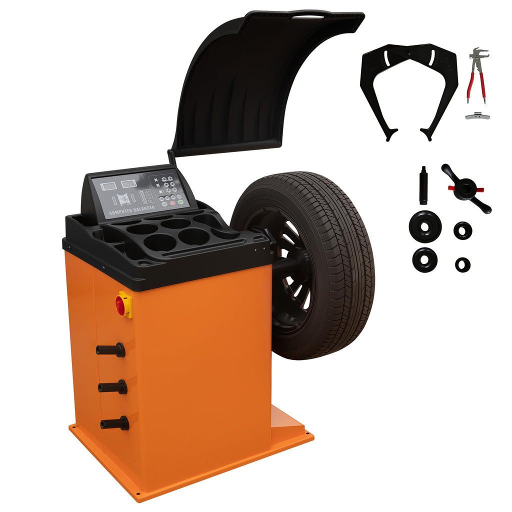 Albott 2HP Tire Changer Machine, 110V Heavy-Duty Wheel Changer for 10"–24" Rims, Outside Clamp 10"–20" Inside Clamp 12"–24", Tire Mounting and Demounting Tool for Home Garage & Auto Shop