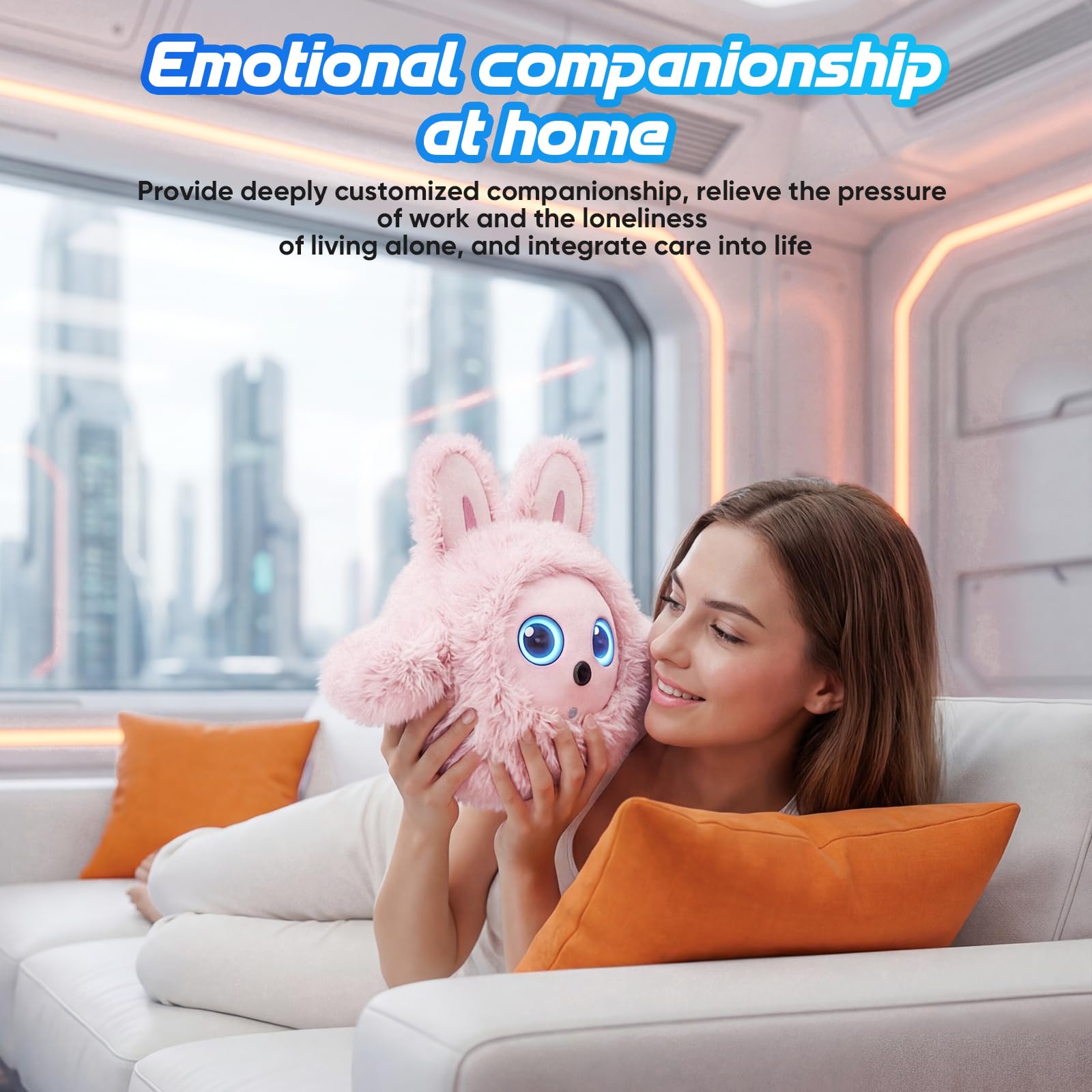 CVCBSER Smart Ai Companion Robot Cute Pet, Desk Robot Voice Chat gpt Emotional Interaction, Richness Expressiveness Ai Pet Robot for Adults Chat (Grey Face)