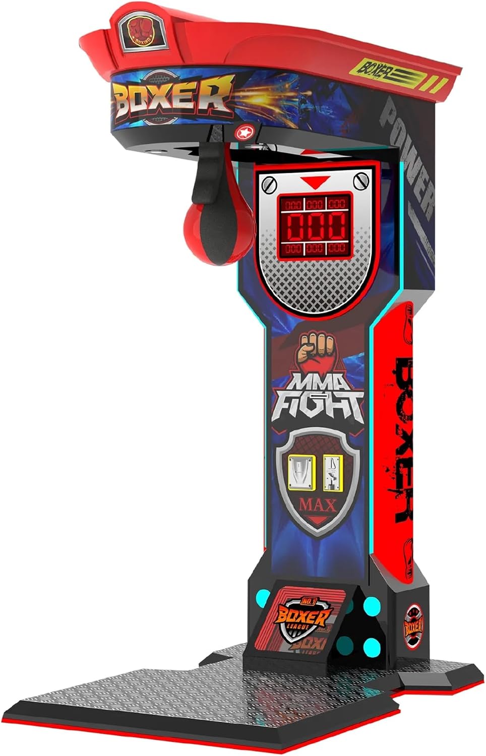 CREATIVE ARCADES MMA Fight Boxer Heavy Hit Arena – Coin Operated Boxing Arcade Machine with Neon Lights | Commercial Punching Arcade Game for Amusement Centers, Bars, FECs & Entertainment Venues