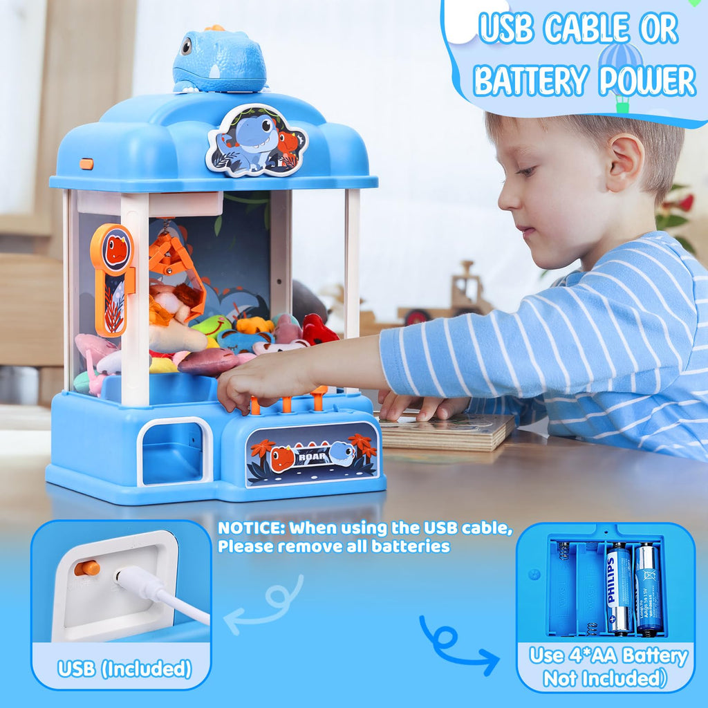 CWLAKON Claw Machine for Kids, Mini Vending Machine Unicorns Toys with Sound for Girls Age 3+, Candy Grabber Prize Dispenser Machine Arcade Games with Mini Plush Toys, Christmas Birthday Gifts