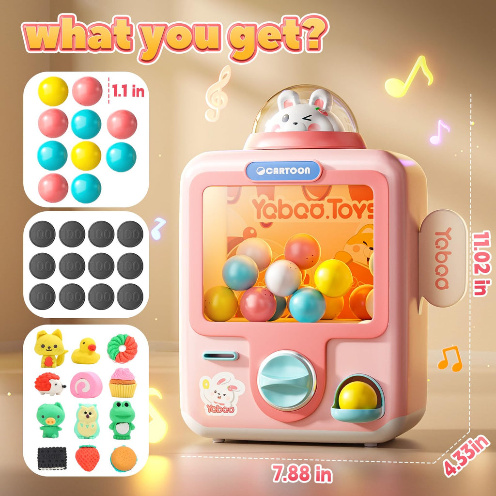 Skirfy Vending Machine Kids Toys 10 Empty Eggs Mini Vending Machine Erasers Operated Gumball Prize Machine Maker Game Claws Machine Easter Game Sensory Toys Dolls Gifts（Blue）