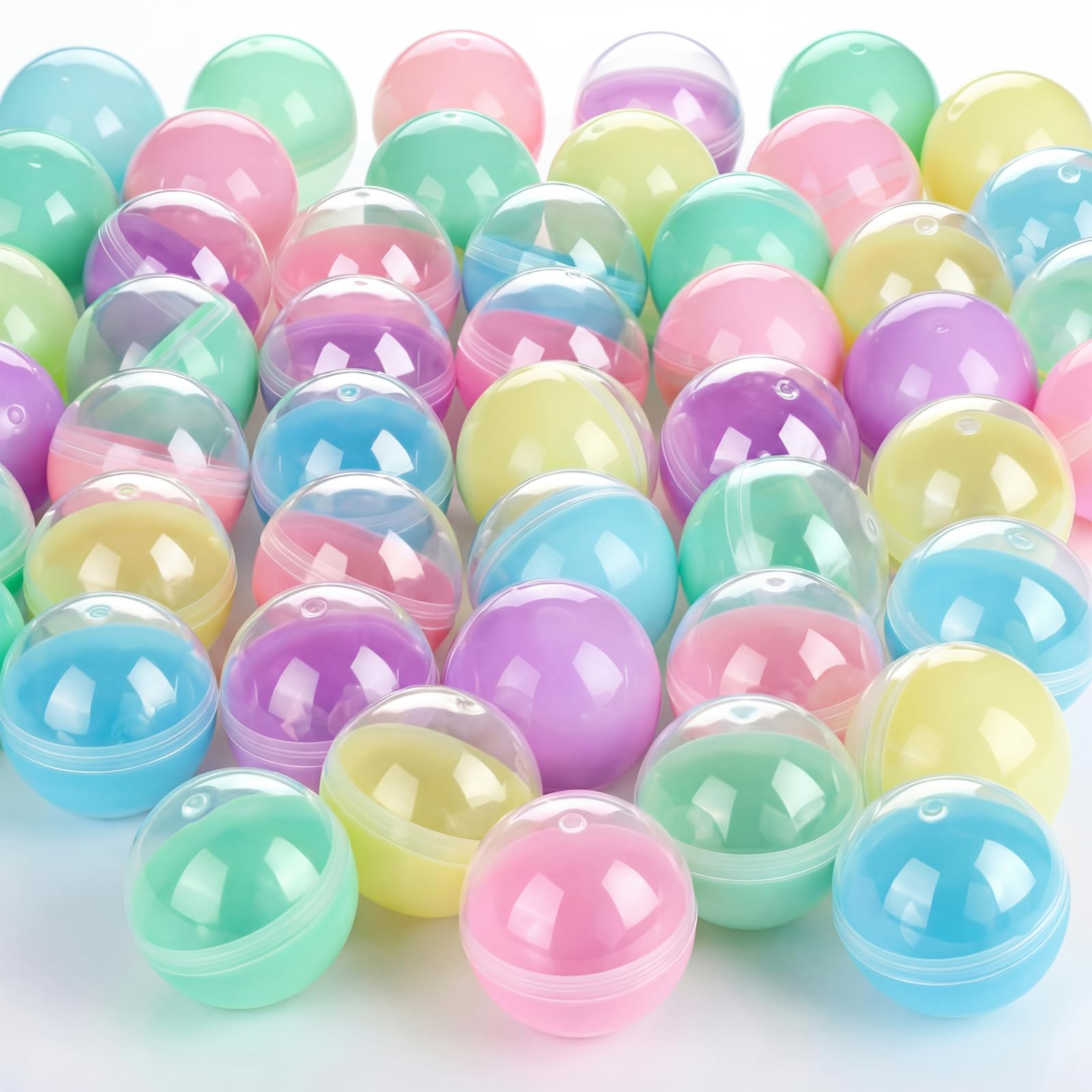 Sosation 150 Pcs 1.77 Inch Gumball Vending Machine Capsules Empty Round Plastic Containers for Prizes Party Favors (Stylish Color)