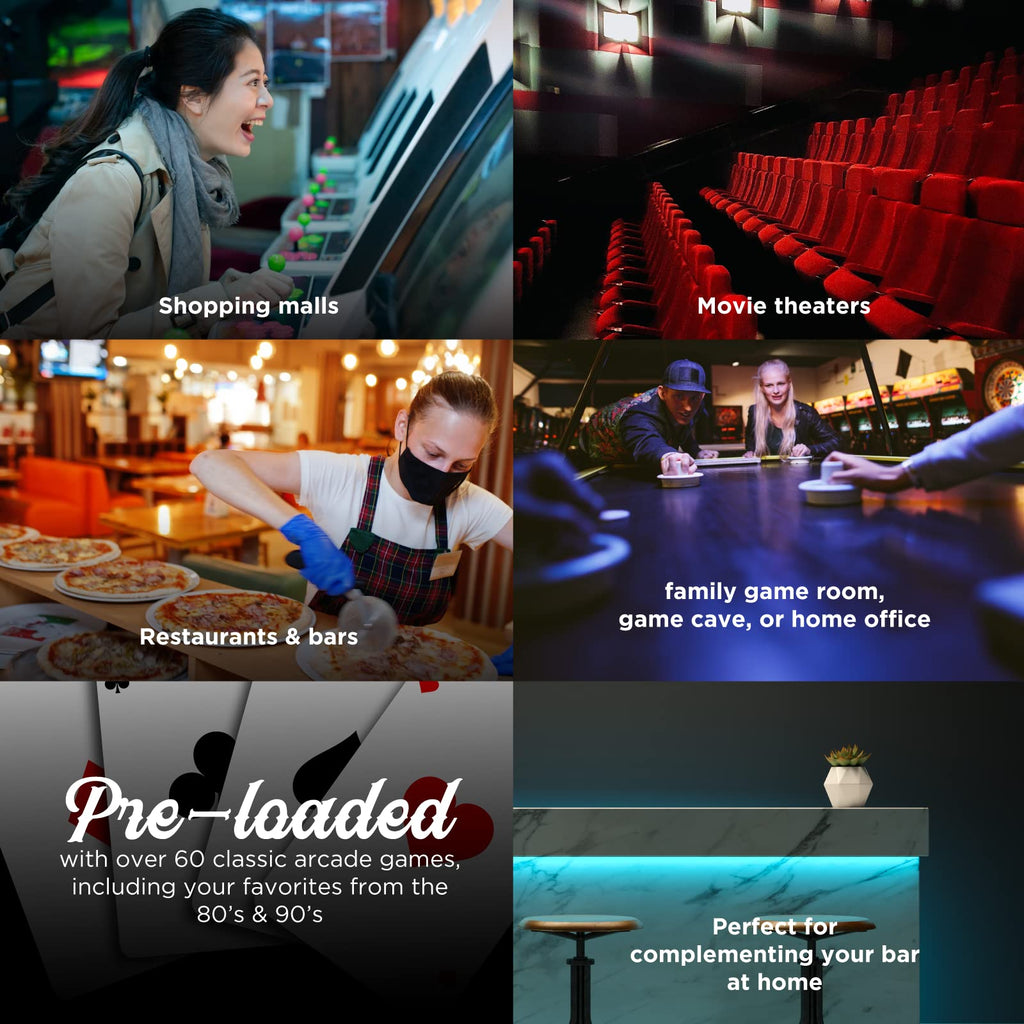 Creative Arcades Full-Size Commercial Grade Machine -Pub Style Arcade Table for 2 Player Cabinet for Home, 412 Games, Multiplayer Control Panel and Screen Size 22 inch.