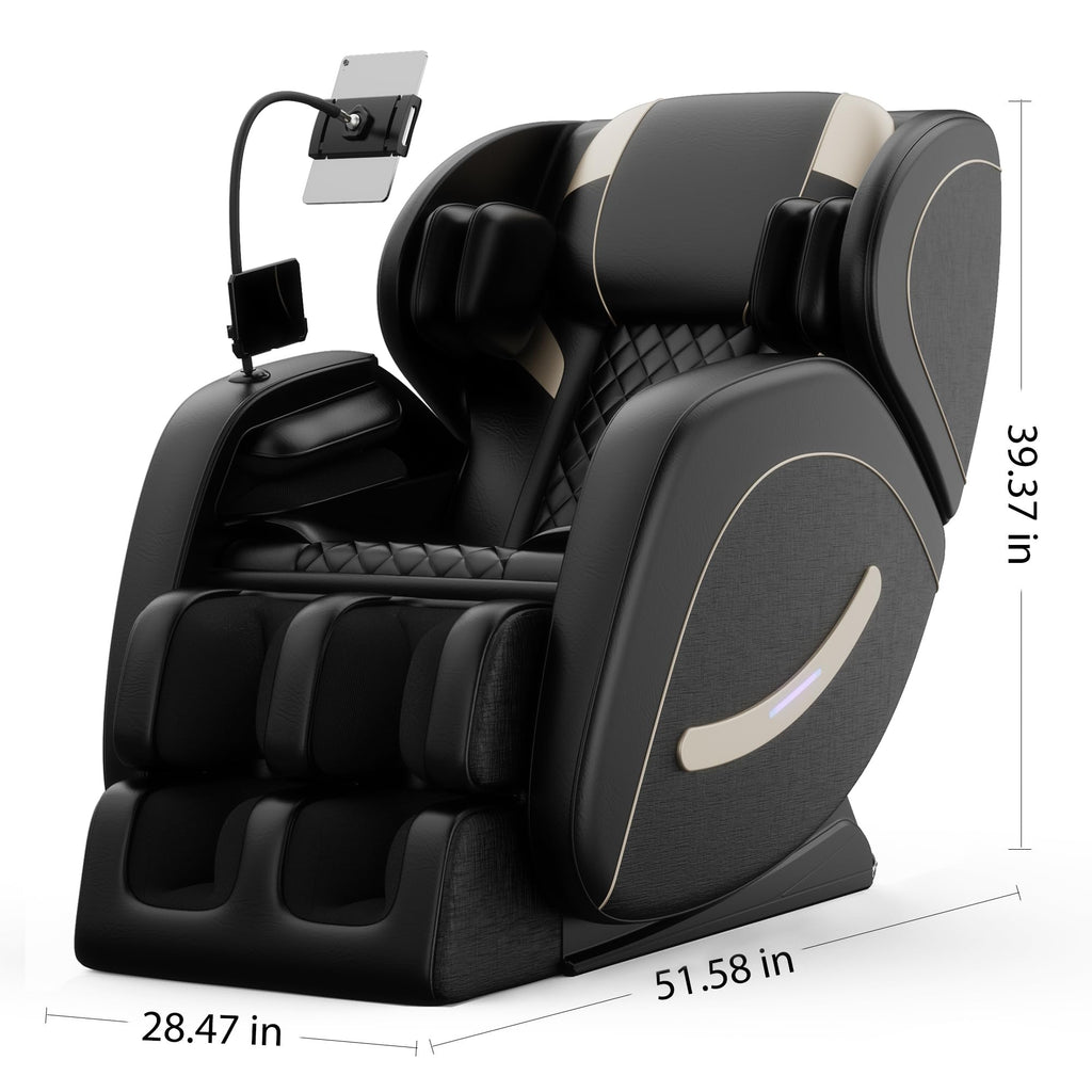 GDFStudio Full Body Massage Chair Recliner with Zero Gravity, Air Pressure Massage, Heat Therapy, Foot Rollers, Bluetooth, for Home/Office Use, Ideal Wellness Gift, Blue A