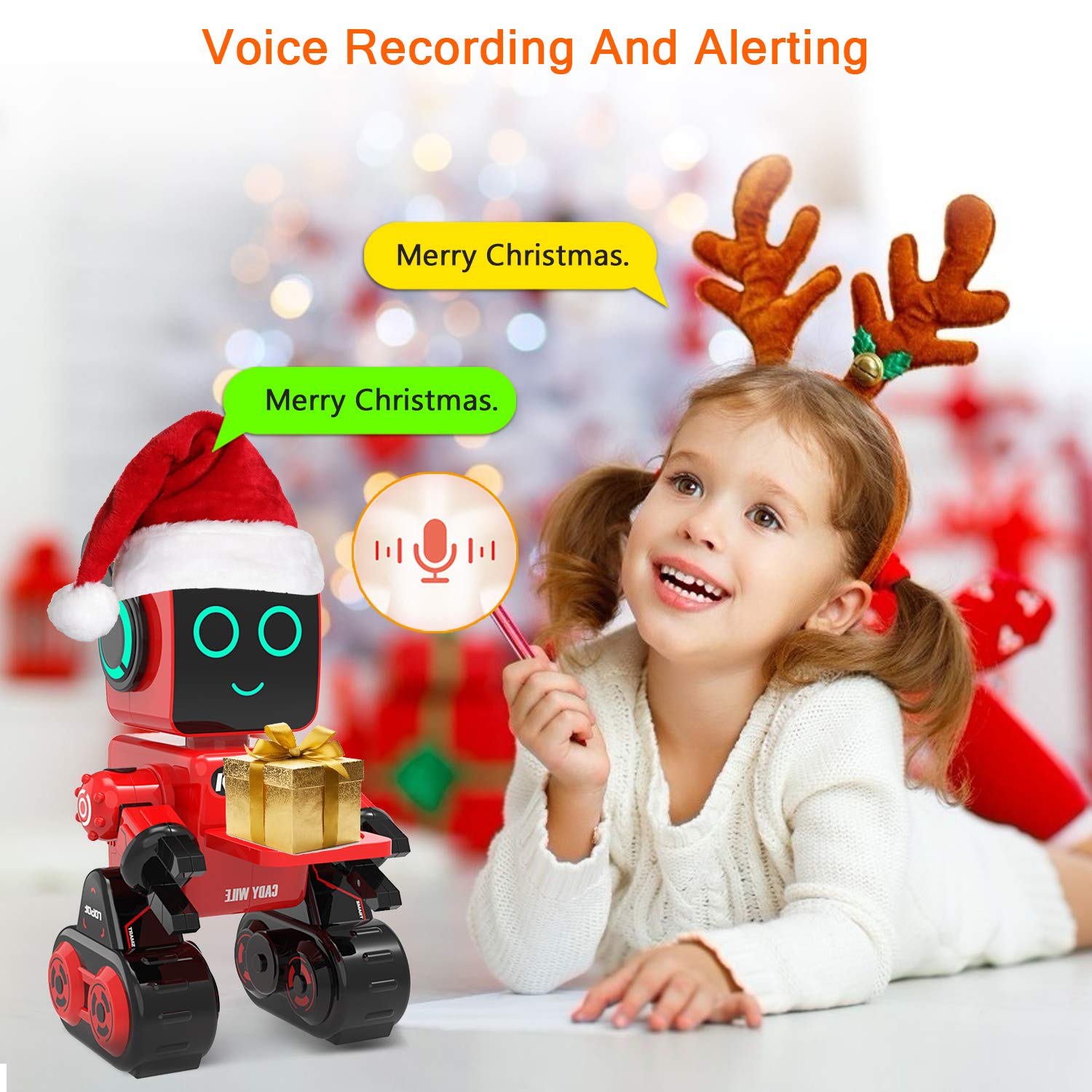 okk Robot Toy for Kids, Smart RC Robots for Kids with Touch and Sound Control Robotics Intelligent Programmable, Robot Toy with Walking Dancing Singing Talking Transfering Items for Boys Girls (White)