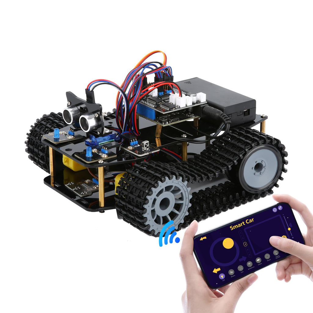 ACEBOTT Robot Arm Expansion Pack Smart Car Starter Kit, Robotics Kit for Kids Ages 8-12 12-16, STEM Toys Coding Robot Kit for Teens & Adults(QD007)