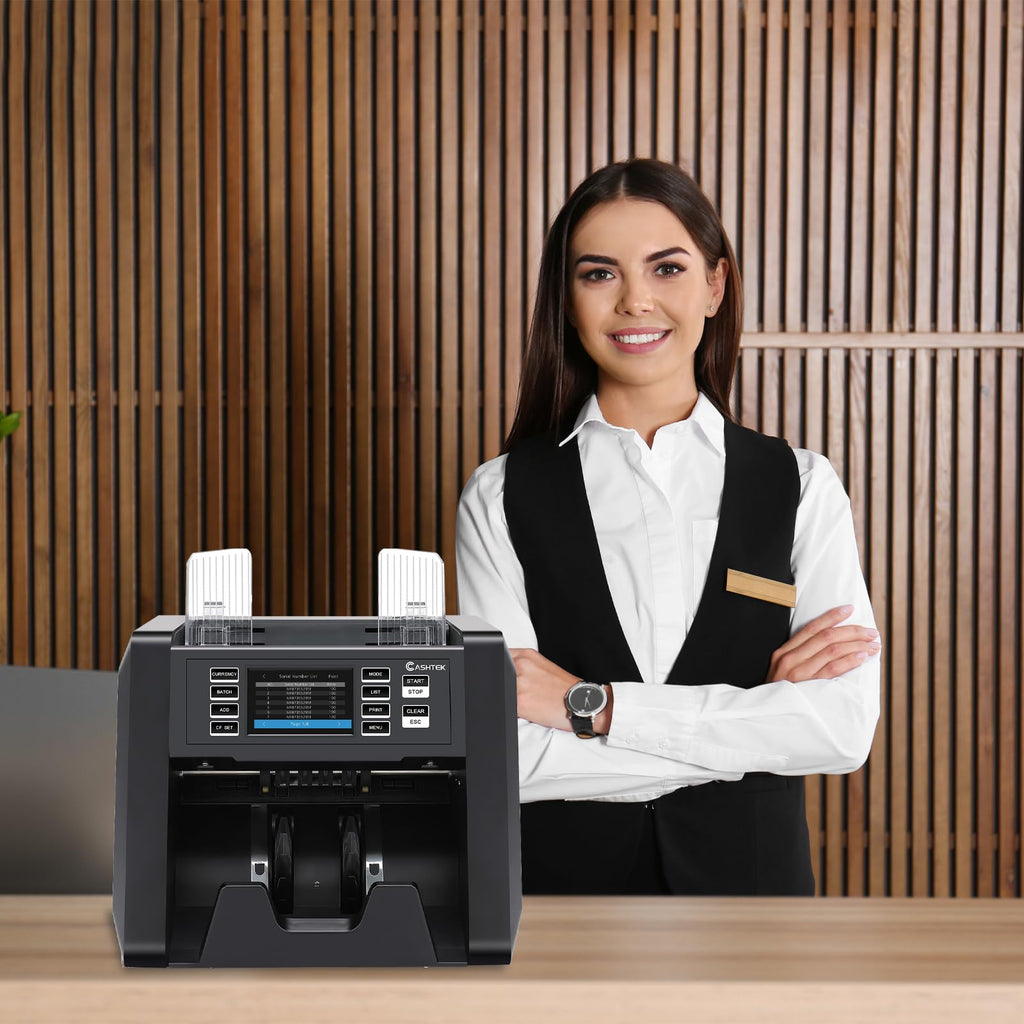 N70A Business Grade Money Counter Machine with 2CIS/UV/MG/IR Counterfeit Detection, Serial Number Reading,Mixed Denomination,Bill Counter High Speed for Store, Small Business, Office