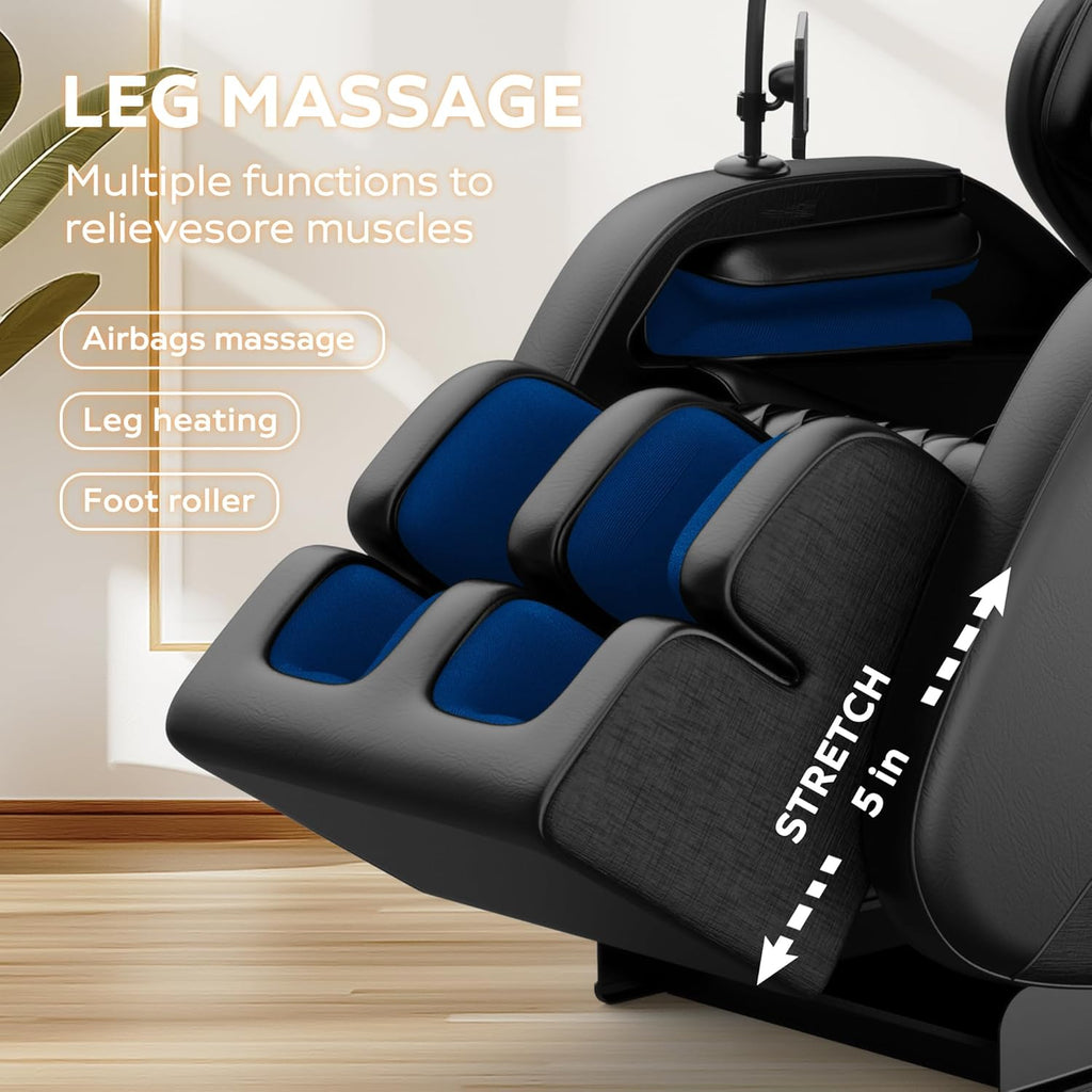 2026 Massage Chair Full Body, Zero Gravity SL-Track Shiatsu Massage Recliner Chair with Body Scan, 6 Fix Point Rollers,Airbags,Deep Yoga Stretch, Heating Function, Black