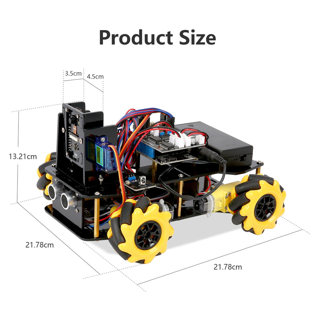 ACEBOTT Robot Arm Expansion Pack Smart Car Starter Kit, Robotics Kit for Kids Ages 8-12 12-16, STEM Toys Coding Robot Kit for Teens & Adults(QD007)