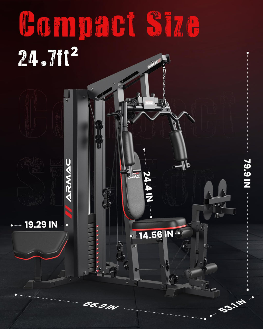 Sportsroyals Home Gym, Multifunctional Gym Equipment, Workout Equipment with 150LBS Weight Stack, for Leg Press, LAT Pull Down, Chest Presses