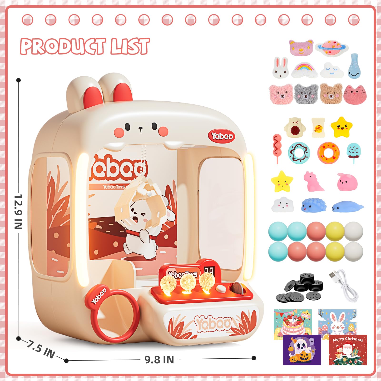 64 PCS Large Claw Machine for Kids Dinosaur,Vending Machine Toys for Boys 5 6 7 8 Year Old,Candy and Prize Electronic Dispenser Game Ages 5-7 6-8,Birthday Gift for 3 4 5 6 Year Old Boy Girl