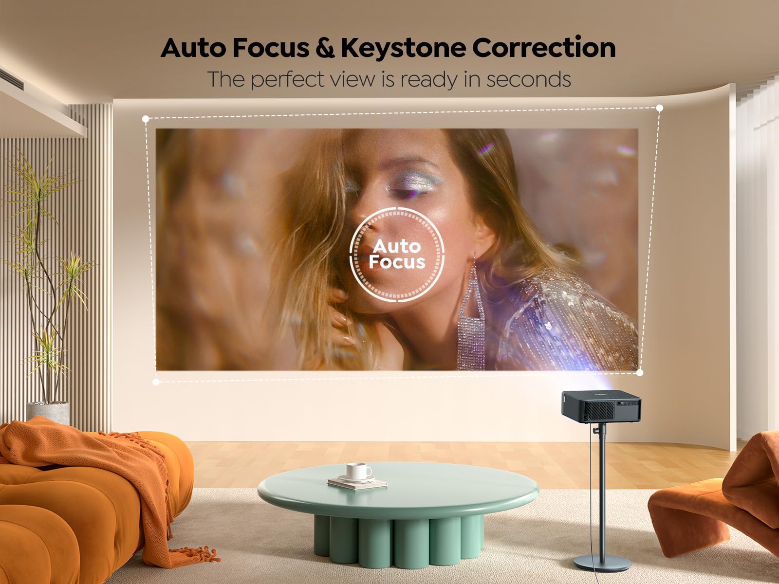 Yaber PROJECTOR K3 Smart Projector with GTV, 30W Speaker Sound by JBL, Dolby Audio, Home/Outdoor Movie Projector with WiFi6 and Bluetooth, Auto Screen Adaptation,Netflix 7000+app