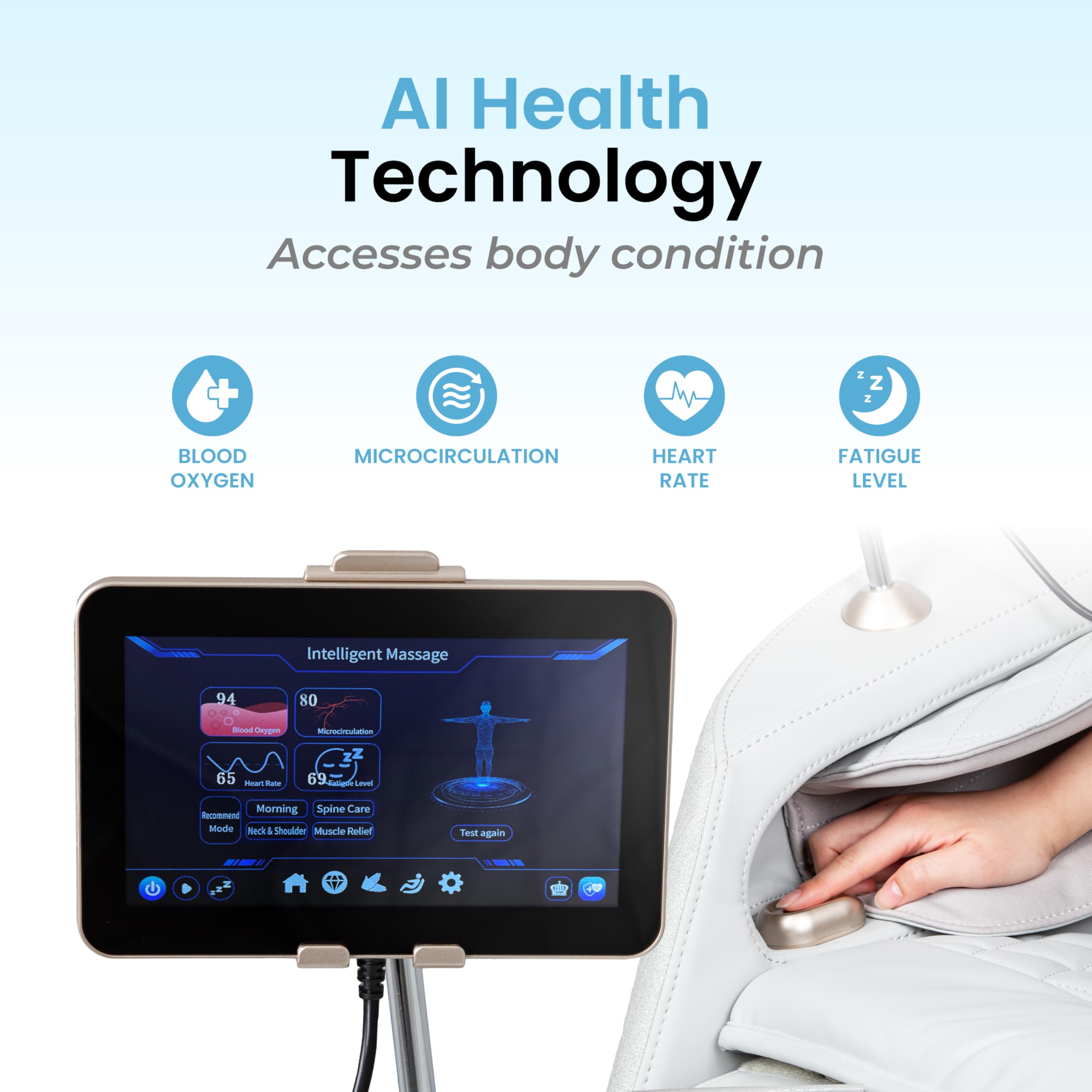 AmaMedic Osaki Haven 4D. Massage Chair Full Body, AI Health Detection, Intelligent Voice Control, Body Scan Technology, SL Track, Zero Gravity Reclining, Professional Massage Chair (Taupe)