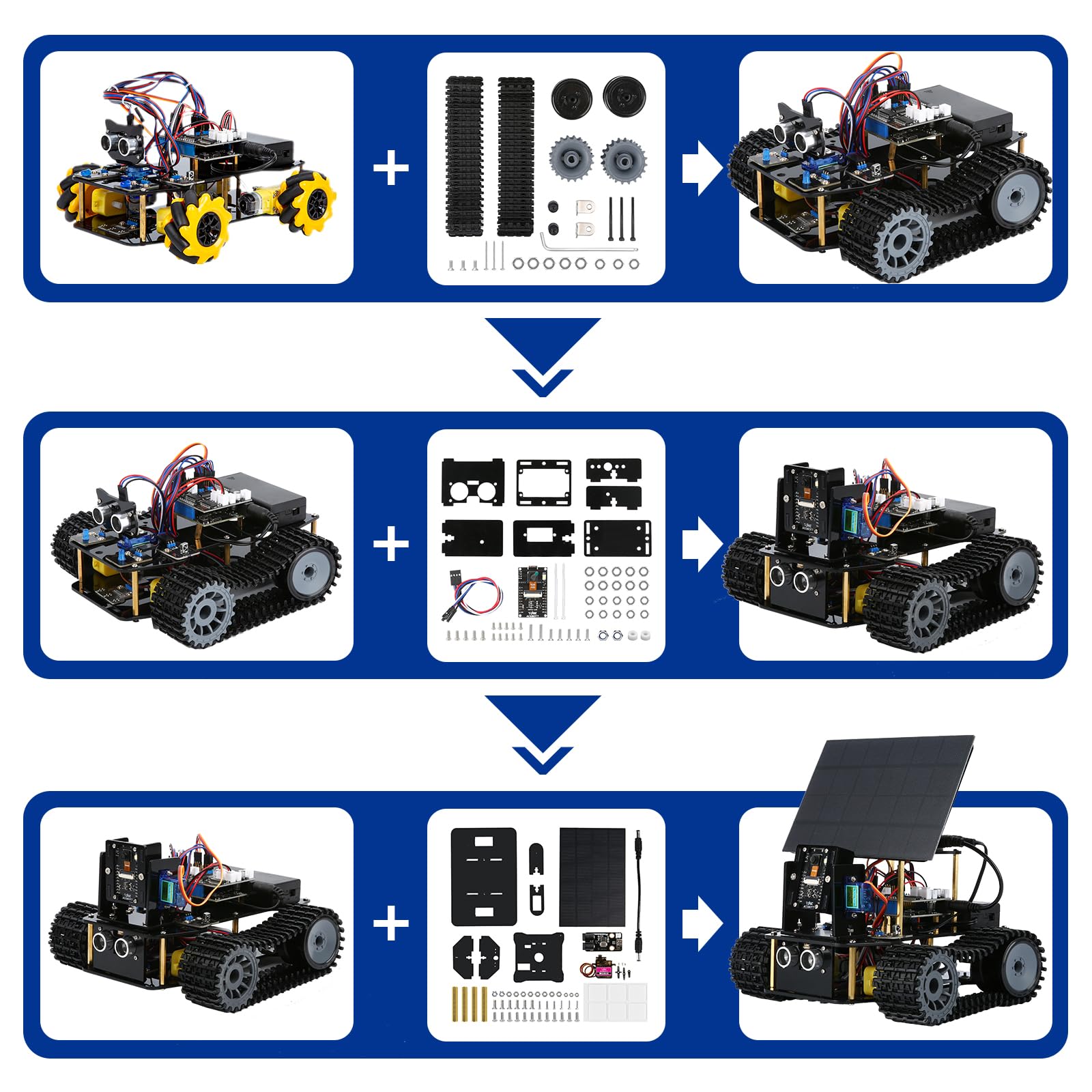 ACEBOTT Robotics for Kids Ages 8-12, Smart Robot Arm Car Kit with 5DOF, STEM Toys for Boys Age 8-12 12-16+, ESP32 Arduino/Python/Blockly Coding, App & Remote Control, STEM DIY Gift for Teens & Adults