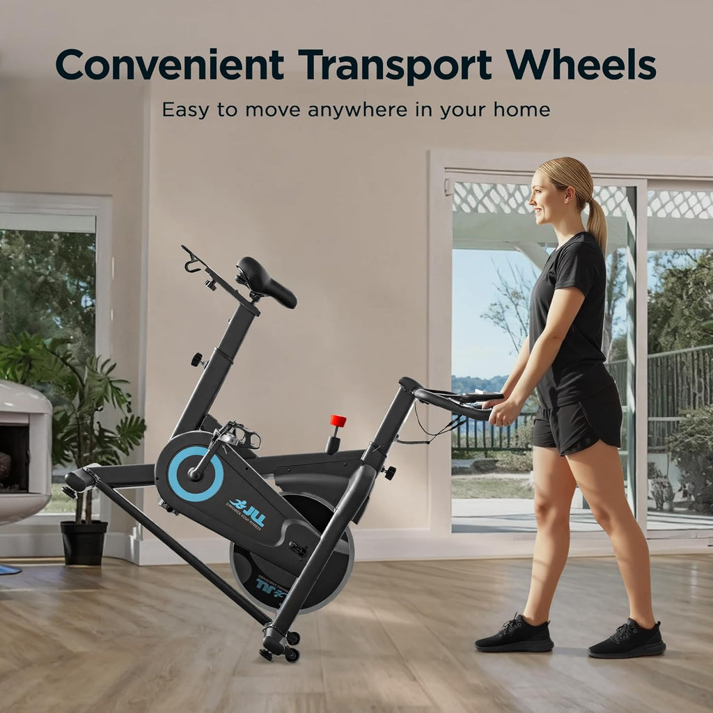 JLL Magnetic Exercise Bike - Indoor Stationary Cycling Bike with SunnyFit App, Comfortable Seat, Indoor Cycling Bike for Home Gym