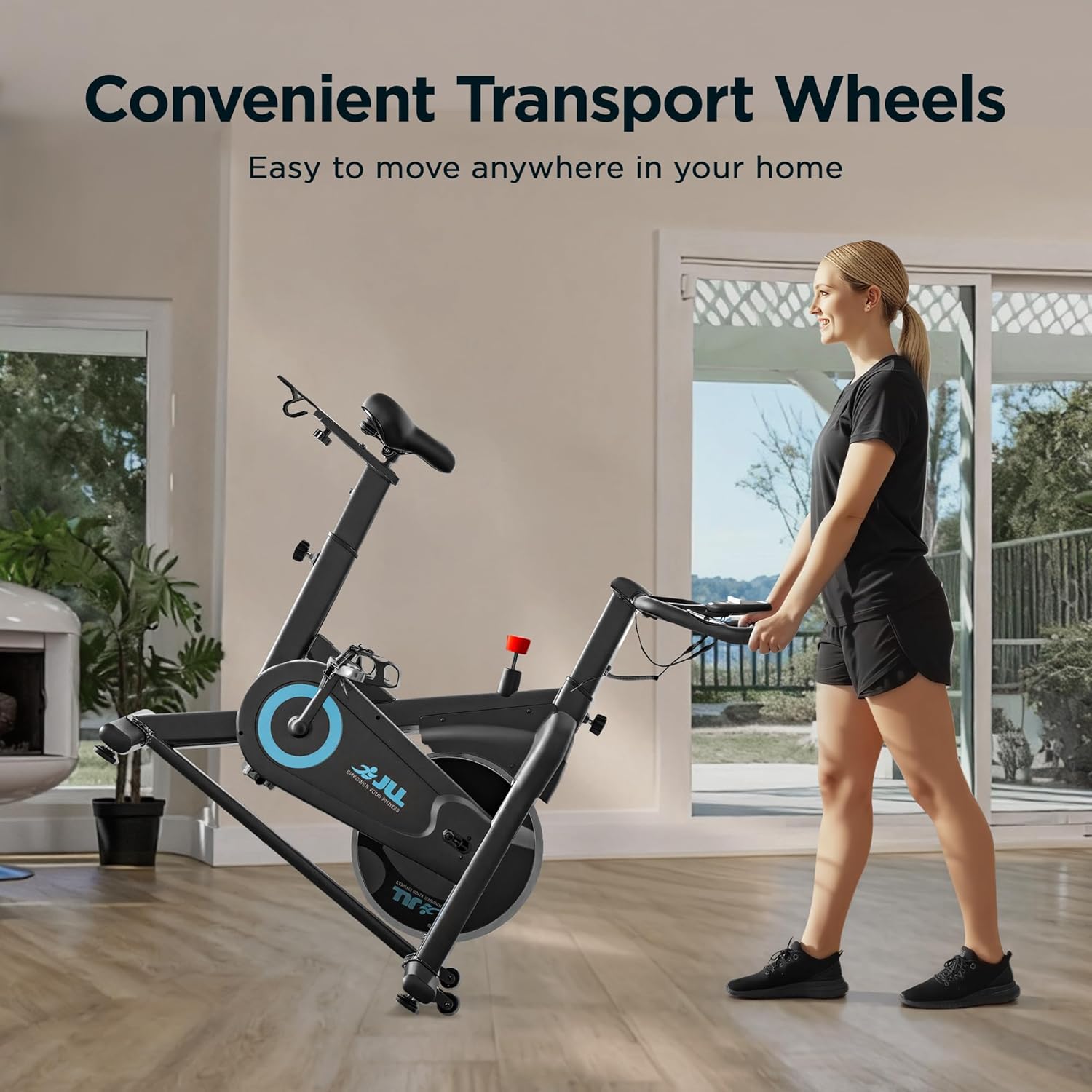JLL Magnetic Exercise Bike - Indoor Stationary Cycling Bike with SunnyFit App, Comfortable Seat, Indoor Cycling Bike for Home Gym