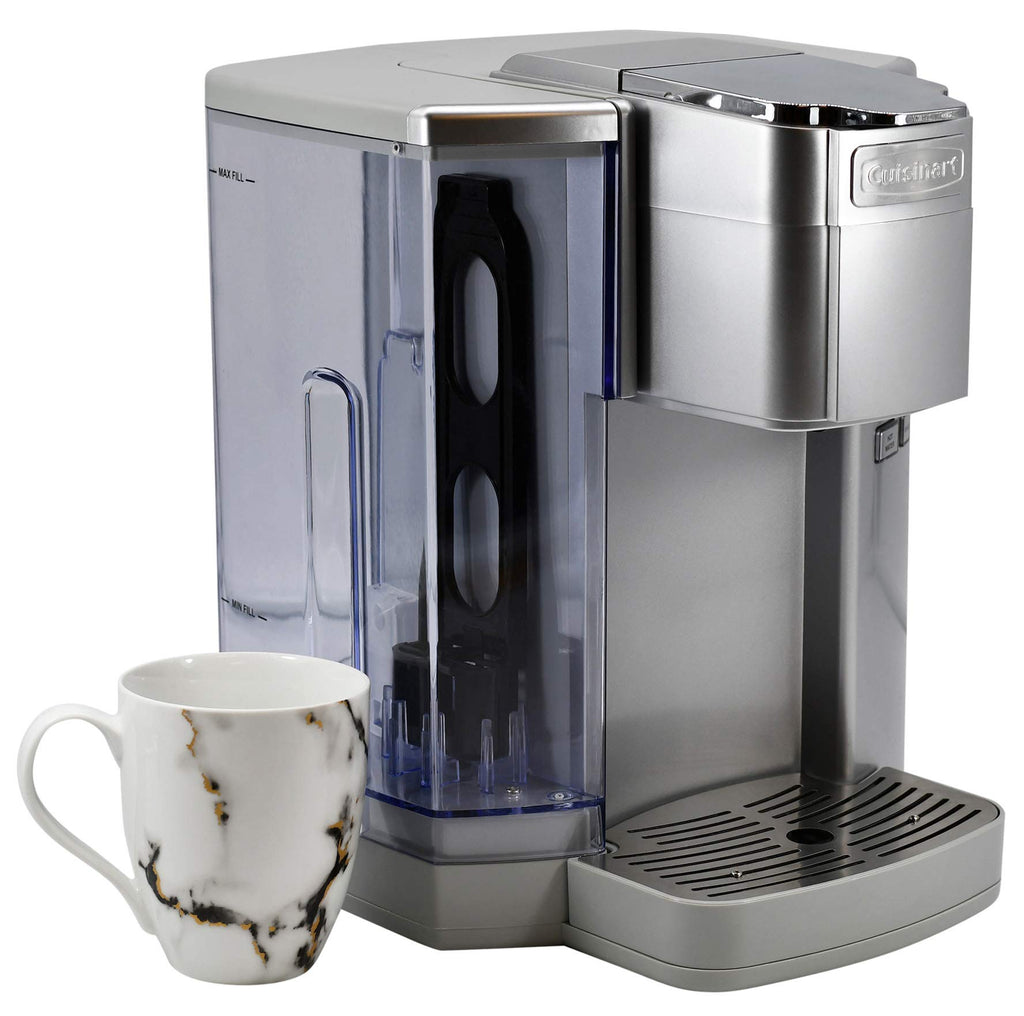 Cuisinart Coffee Maker, Single Serve 72-Ounce Reservoir Pod Coffee Machine, Programmable Brewing & Hot Water Dispenser, 5 Cup-Size Settings, Stainless Steel, SS-10P1, Silver