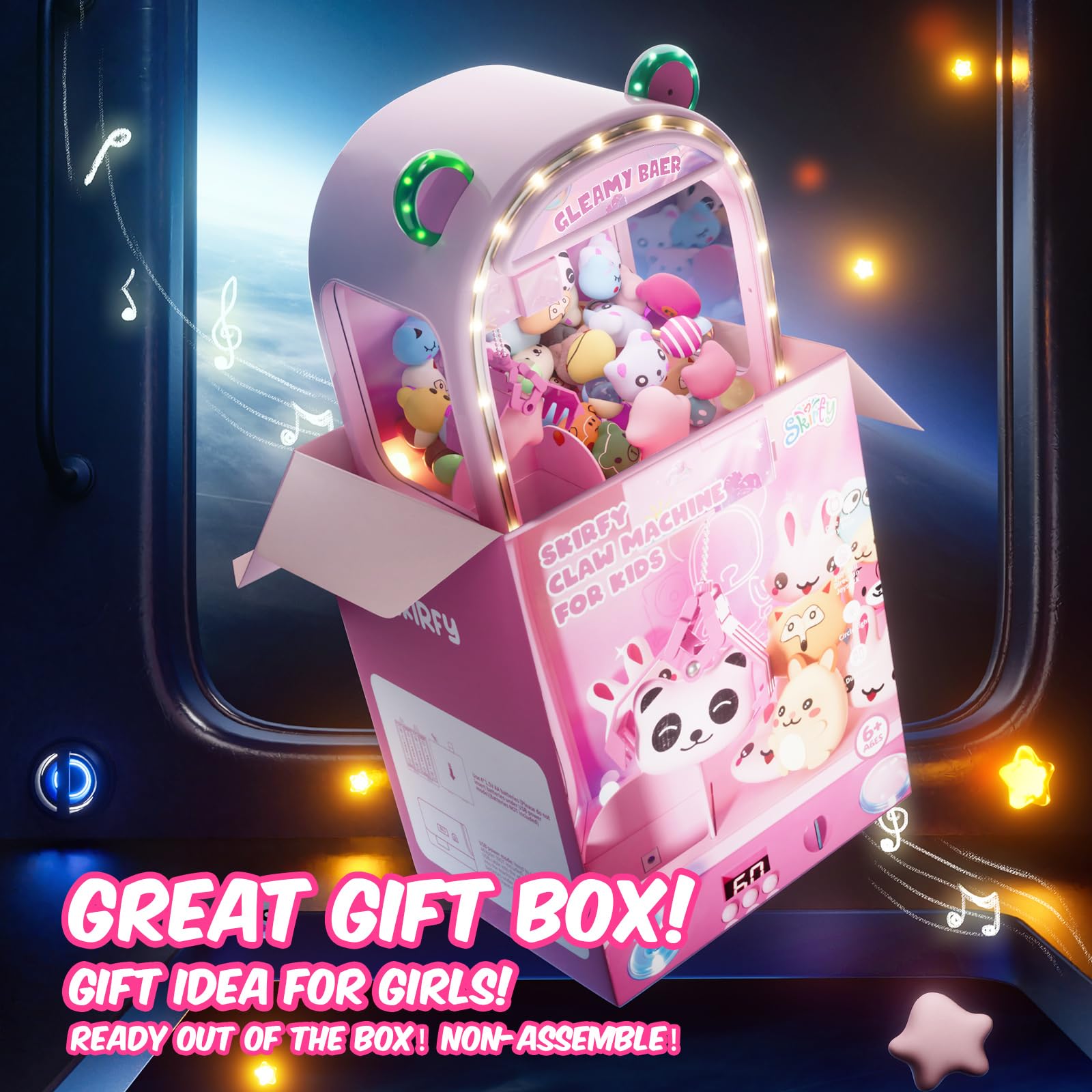 Skirfy 15” Claws Machines for Kids Adults with Sound Light, Vending Machine Candy Grabber Prize Dispenser Toys, Unicorns Claws Machines Electric Control,Birthday Girl Toys Gift