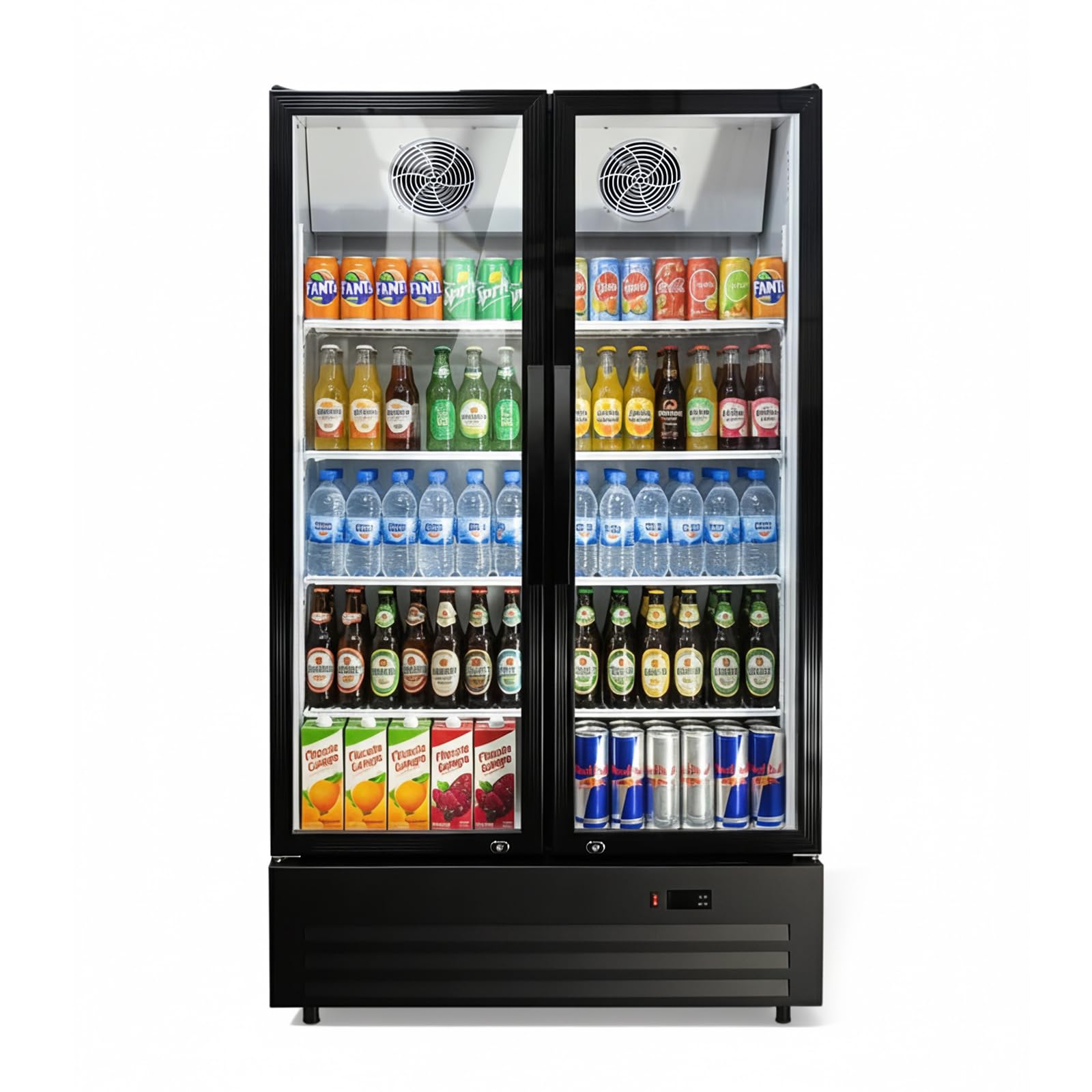 ROVSUN 8 Cu.Ft Commercial Refrigerator Display Refrigerator ETL NSF Certified, Slim Commercial Beverage Cooler Glass Door Merchandiser Drink Fridge w/Adjustable Shelves LED Light for Bar Restaurant